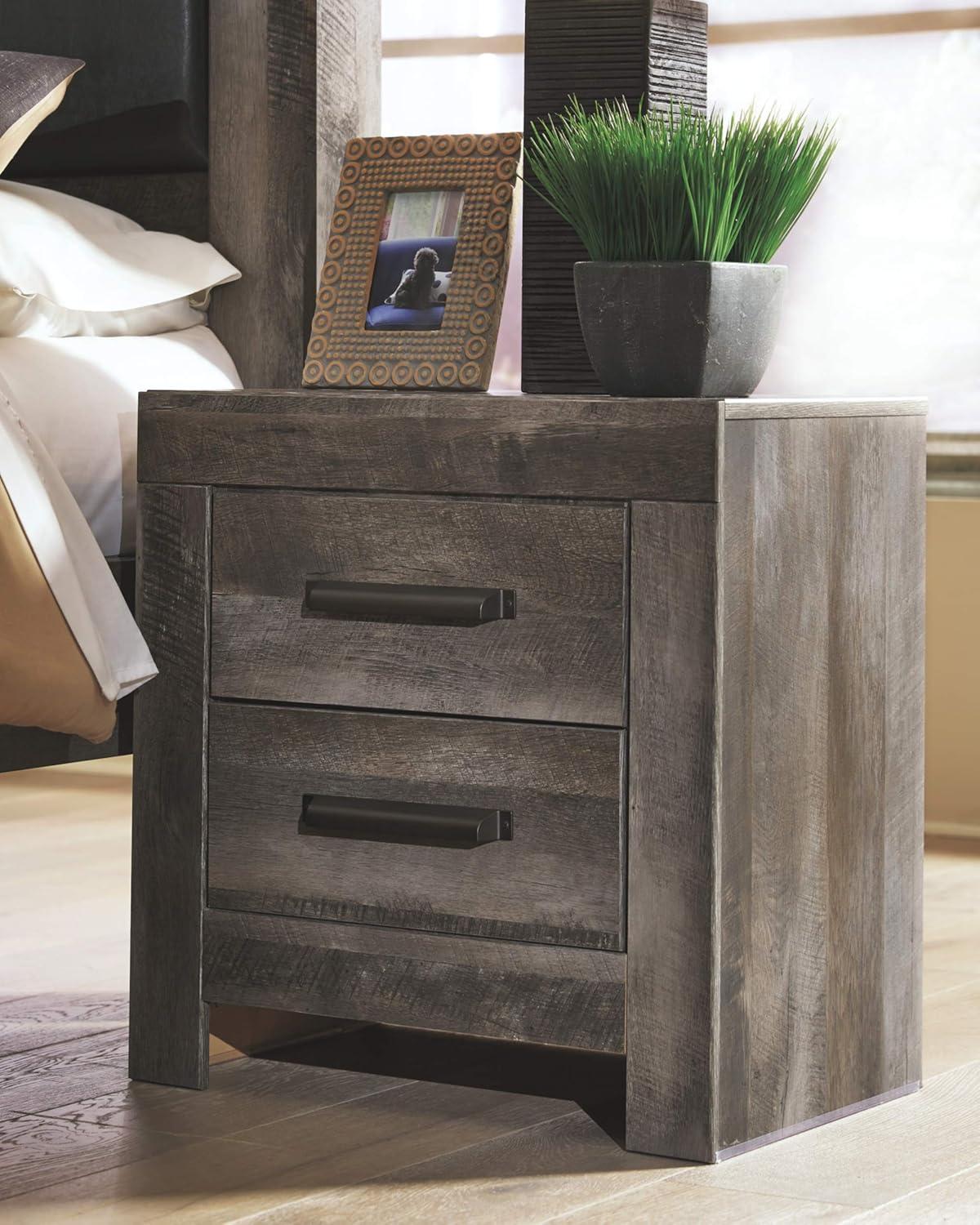 Cambeck Nightstand White - Signature Design by Ashley: Industrial Style Bedside Table with USB Ports & Storage