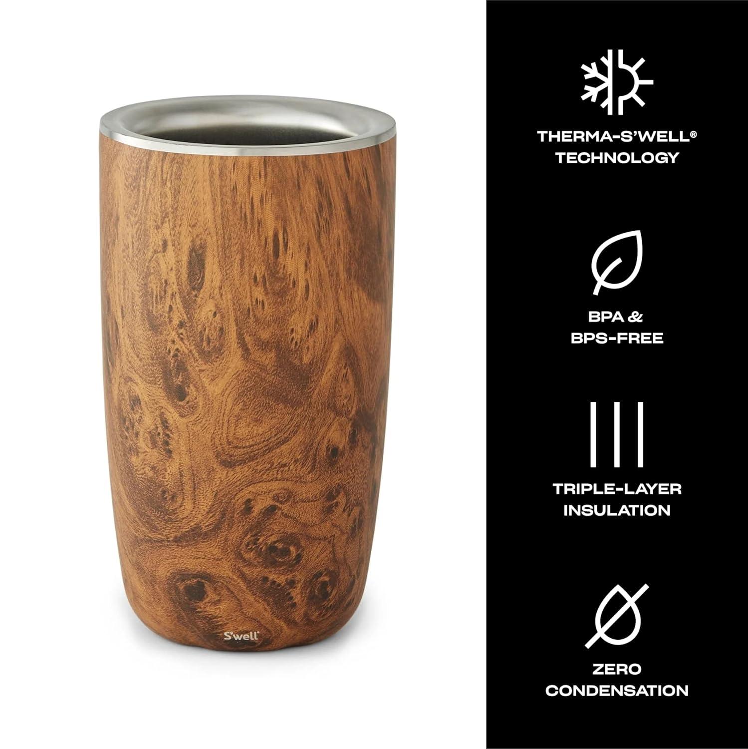 S'well Triple-Layered Vacuum-Insulated Stainless Steel Wine Chiller, 750ml, Teakwood & Reviews | AllModern