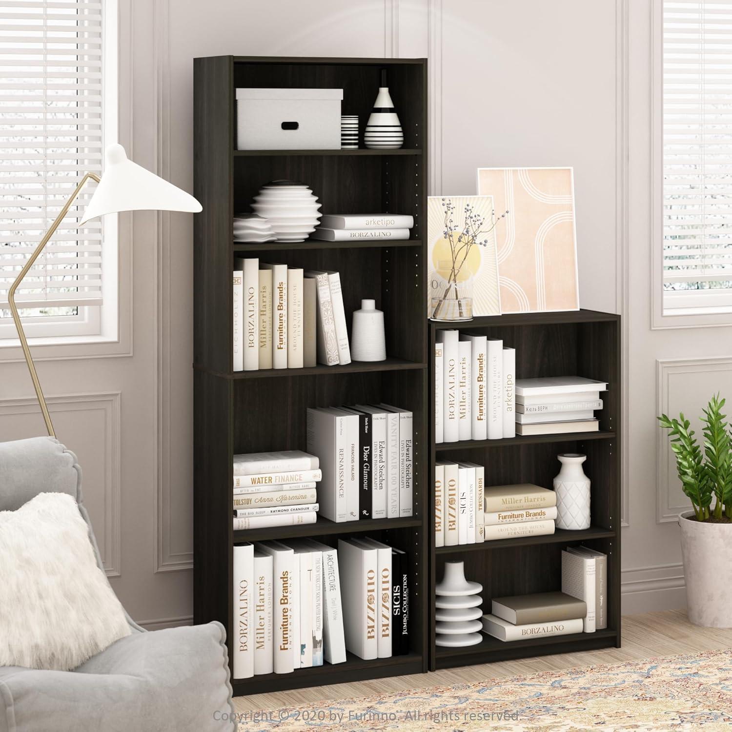 U-SHARE  JAYA Simply Home 5-Shelf Bookcase, 5-Tier, Espresso