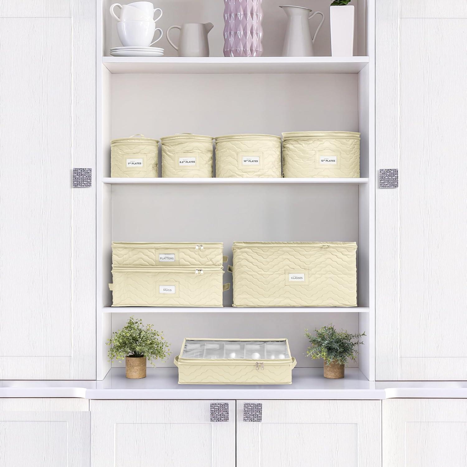 Sorbus 4 Piece Quilted Dinnerware Storage Set