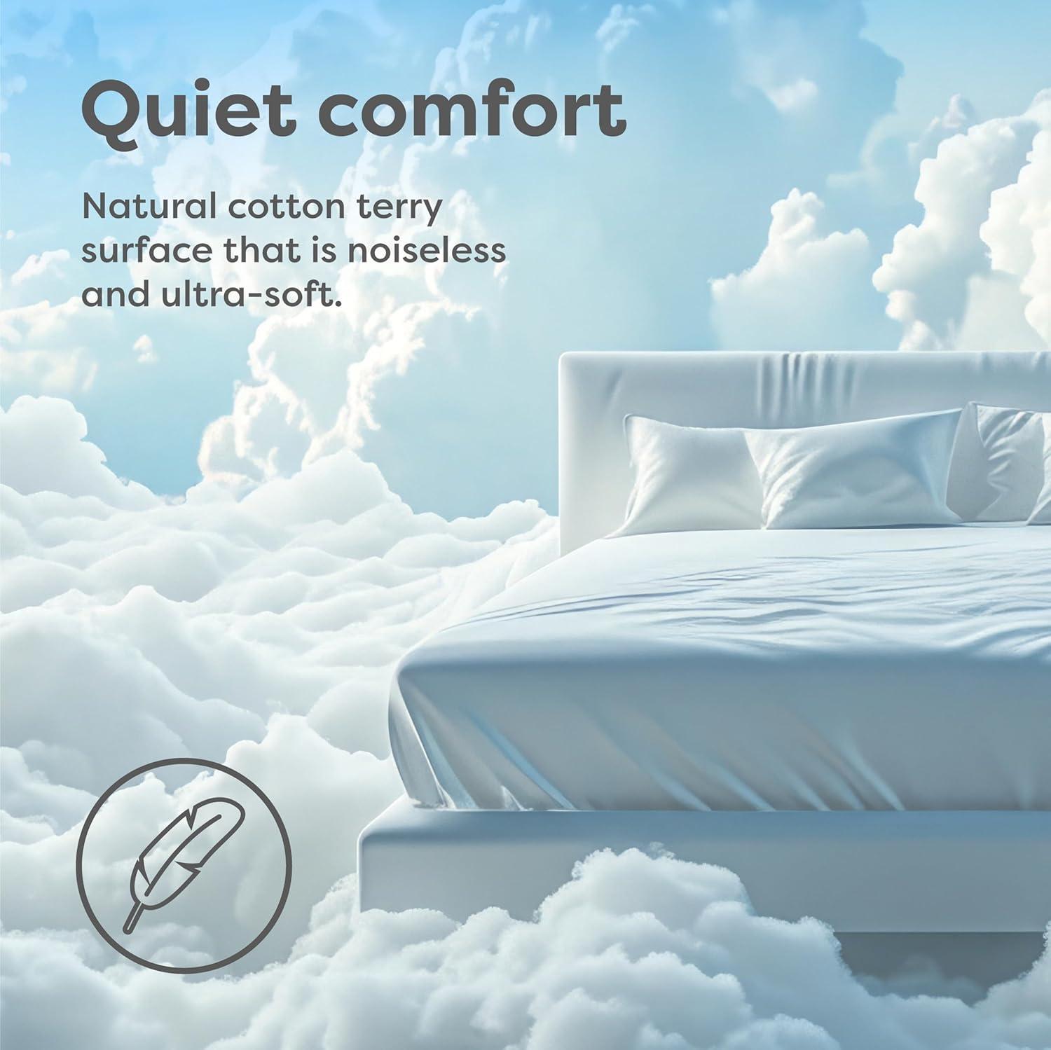 Hospitology Waterproof Hypoallergenic Dust Mite Proof Fitted Natural Cotton Mattress Protector