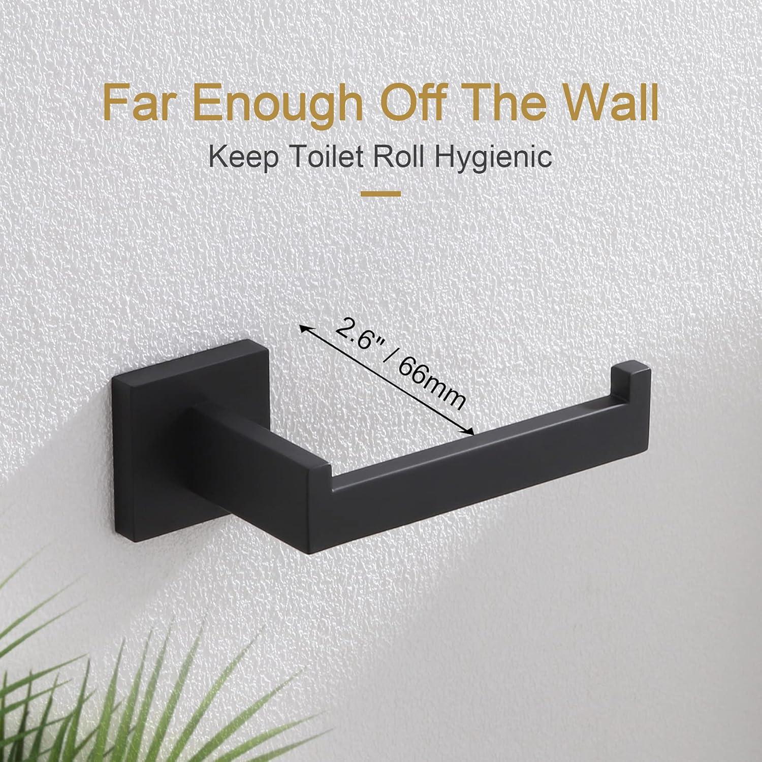 KOKOSIRI Black Toilet Paper Holders Bathroom Toilet Paper Roll Holder SUS304 Stainless Steel Contemporary Wall Mounted Matte Black B2003BK