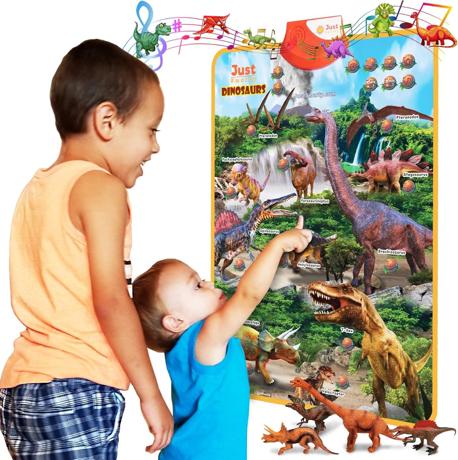 Interactive Dinosaur Learning Poster with Figurines