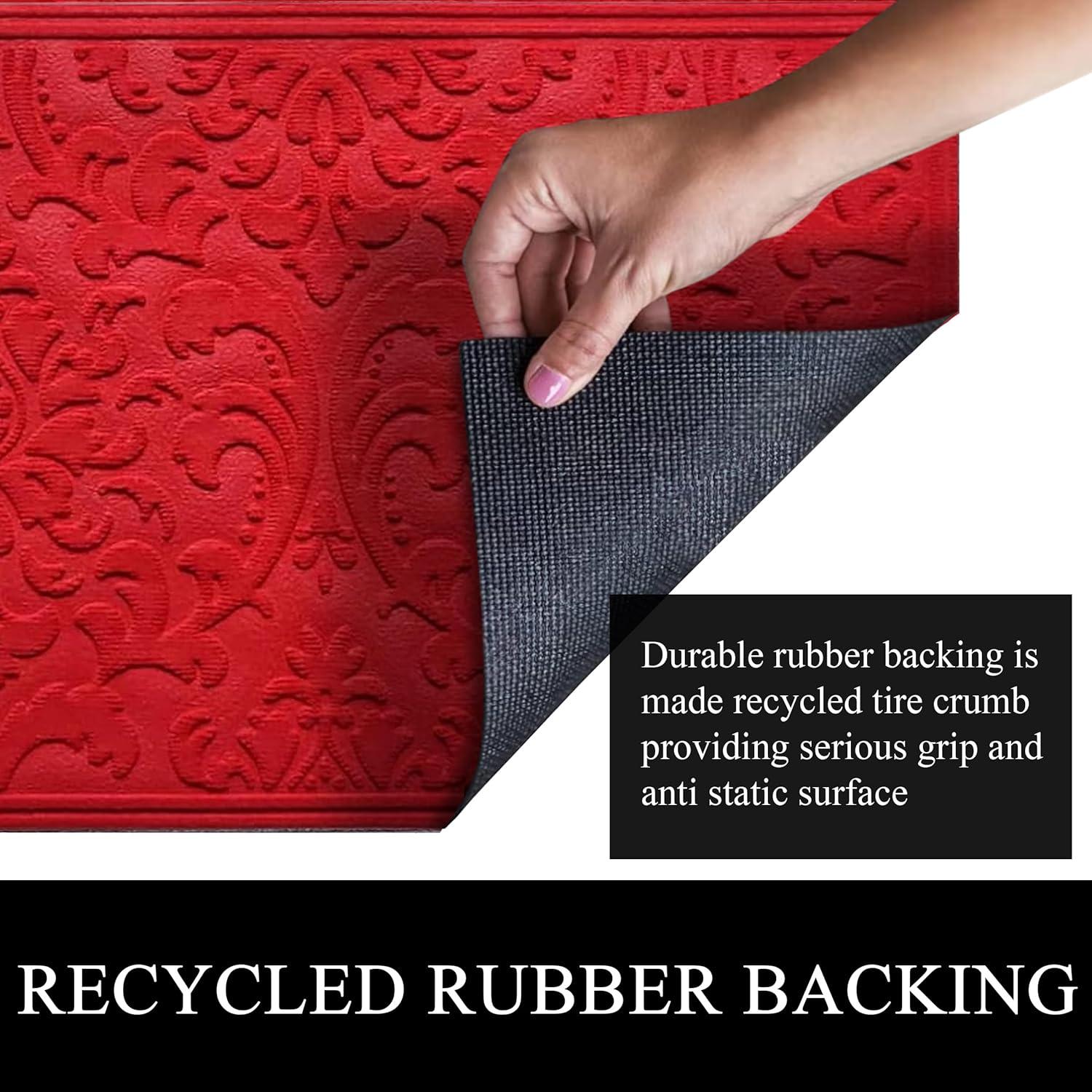 Red Polypropylene Weatherproof Slip-Resistant Outdoor Doormat