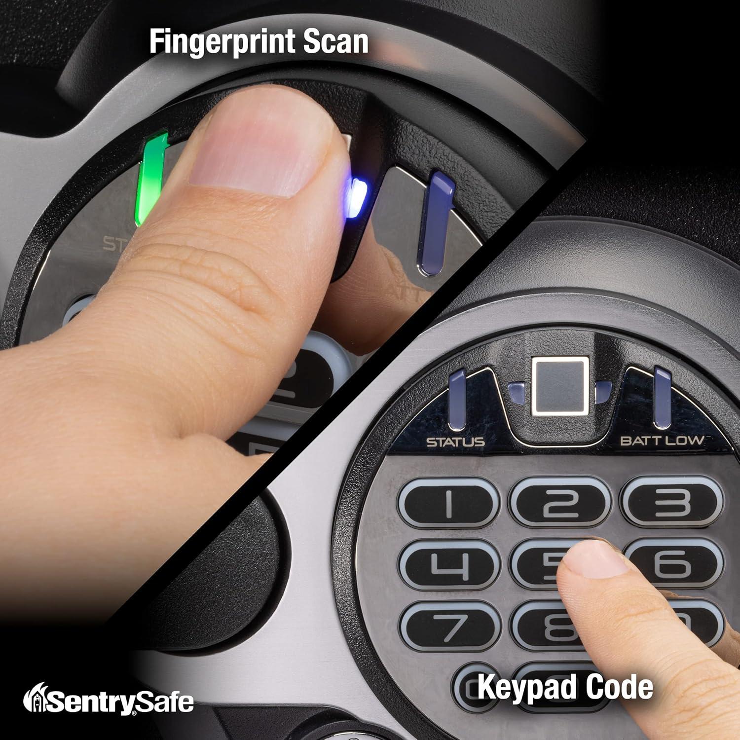SentrySafe SFW123BTC Fire-Resistant and Water-Resistant Safe with Fingerprint Biometric Lock, 1.23 Cu. ft.