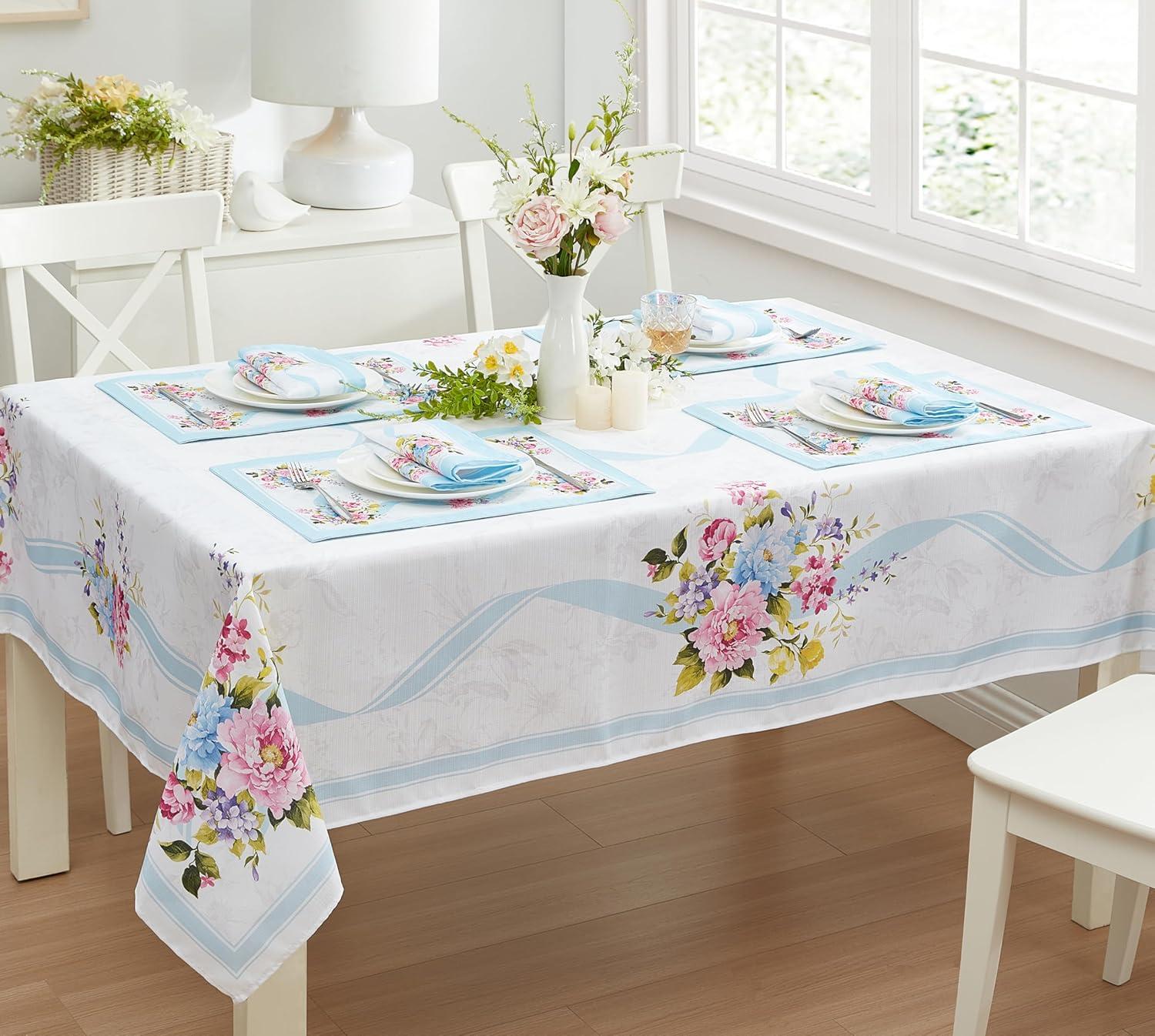 Rose Cottage Engineered Tablecloth - Multicolor - 60x120 - Elrene Home Fashions