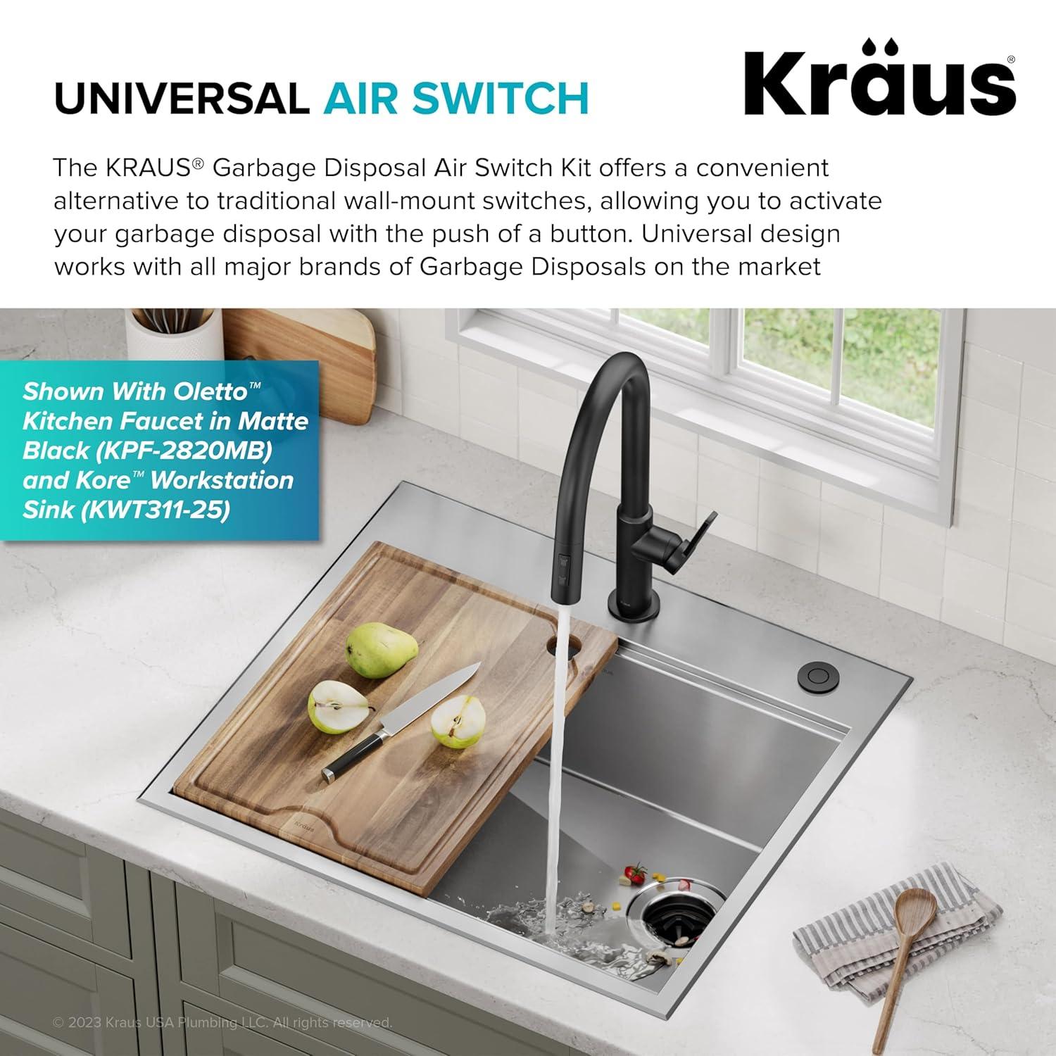 Kraus WasteGuard Stainless Steel Air Switch