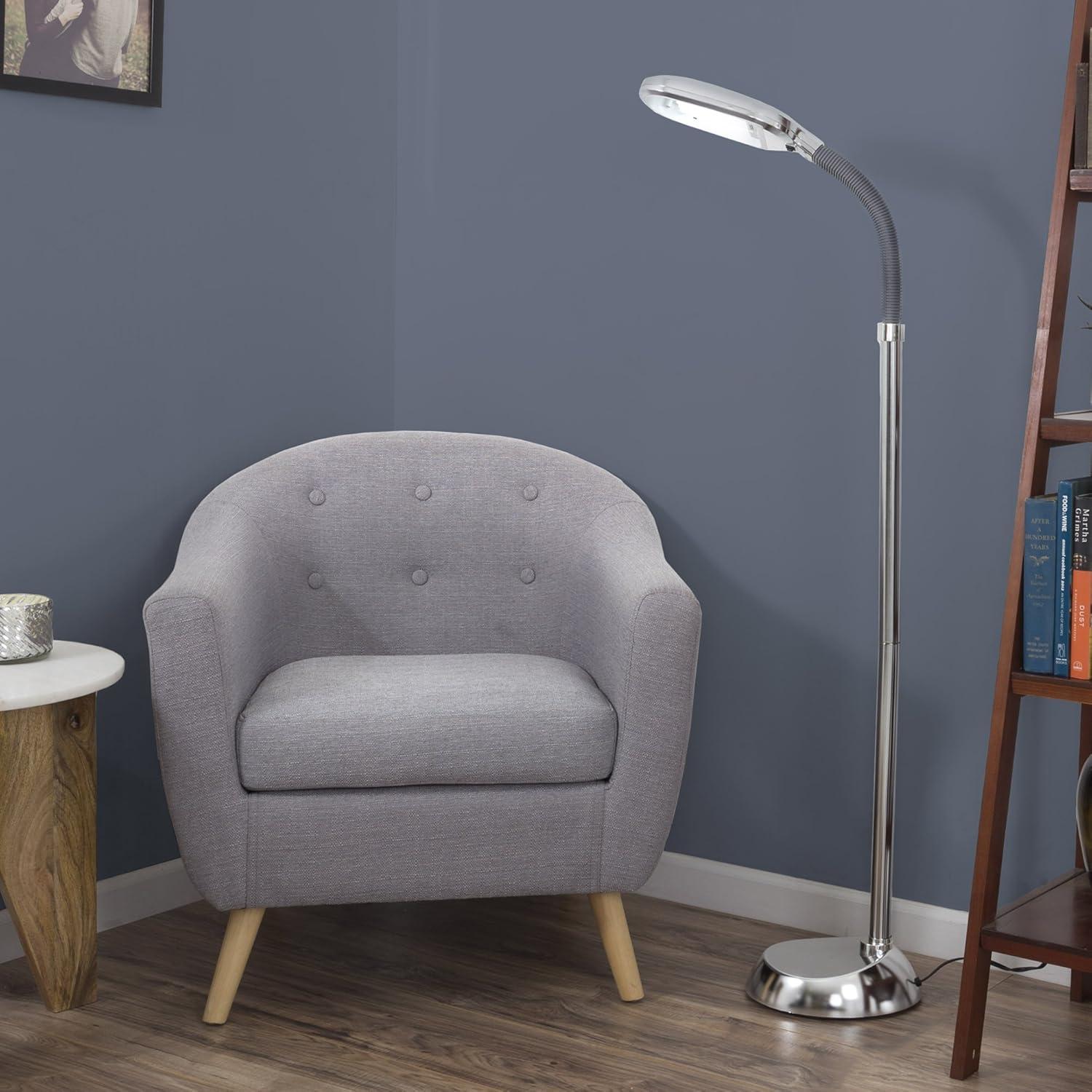 Lavish Home Home Sunlight 60" Task Floor Lamp, - Full Spectrum Natural Sunlight Lamp with Bendable Neck