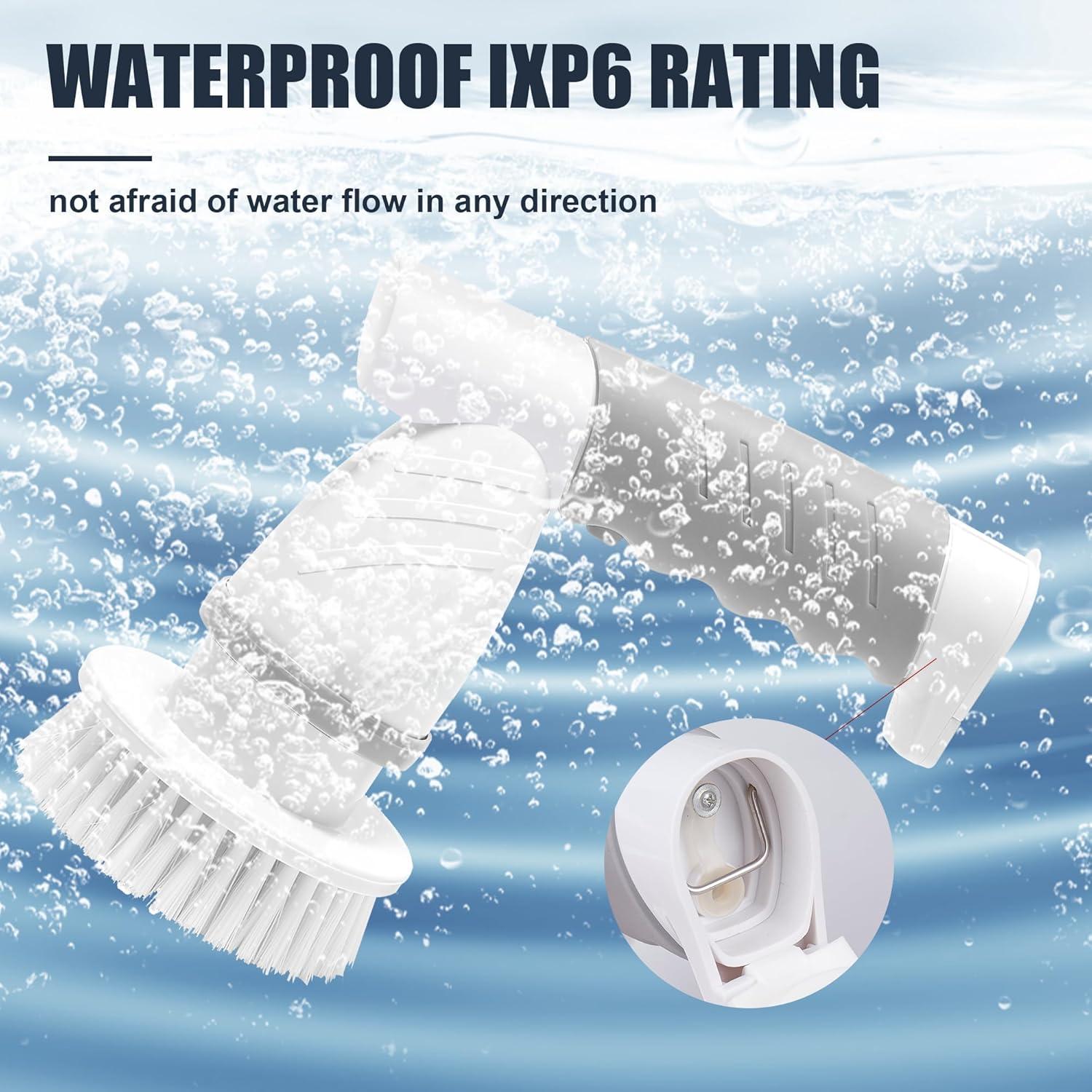 SZFIXEZ Electric Spin Scrubber, Cordless Electric Cleaning Brush for Bathroom Electric Spin Cleaner with 4 Replaceable Shower Cleaning Brush Heads for Wall, Stove, Tile, Bathtub, Toilet, Window