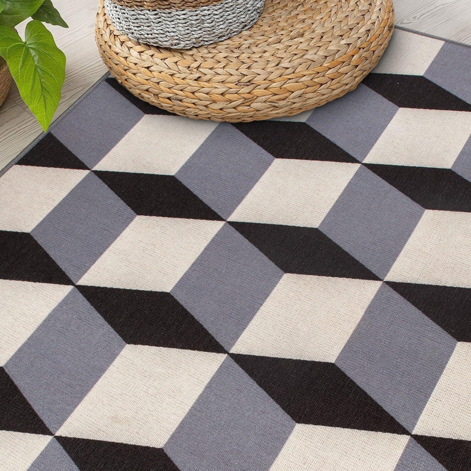 World Rug Gallery Contemporary Geometric Flatweave Indoor/Outdoor Area Rug