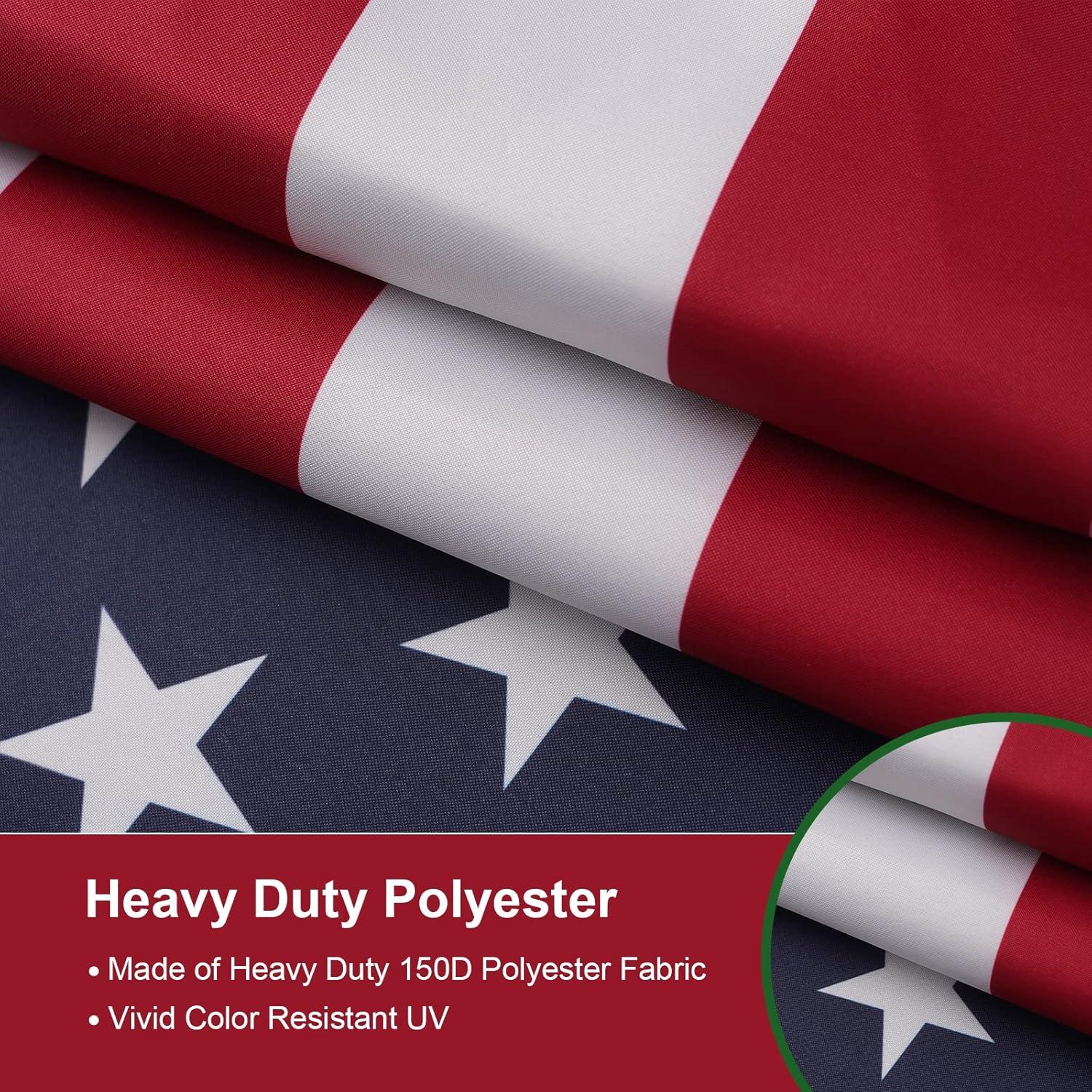 American Flags for Outside | American Flag | 3x5 American Flag -Heavy Duty Nylon Flags For Outside 3x5 Outdoor Flag with Embroidered Stars and Sewn Stripes 3x5 US Flag for High Wind