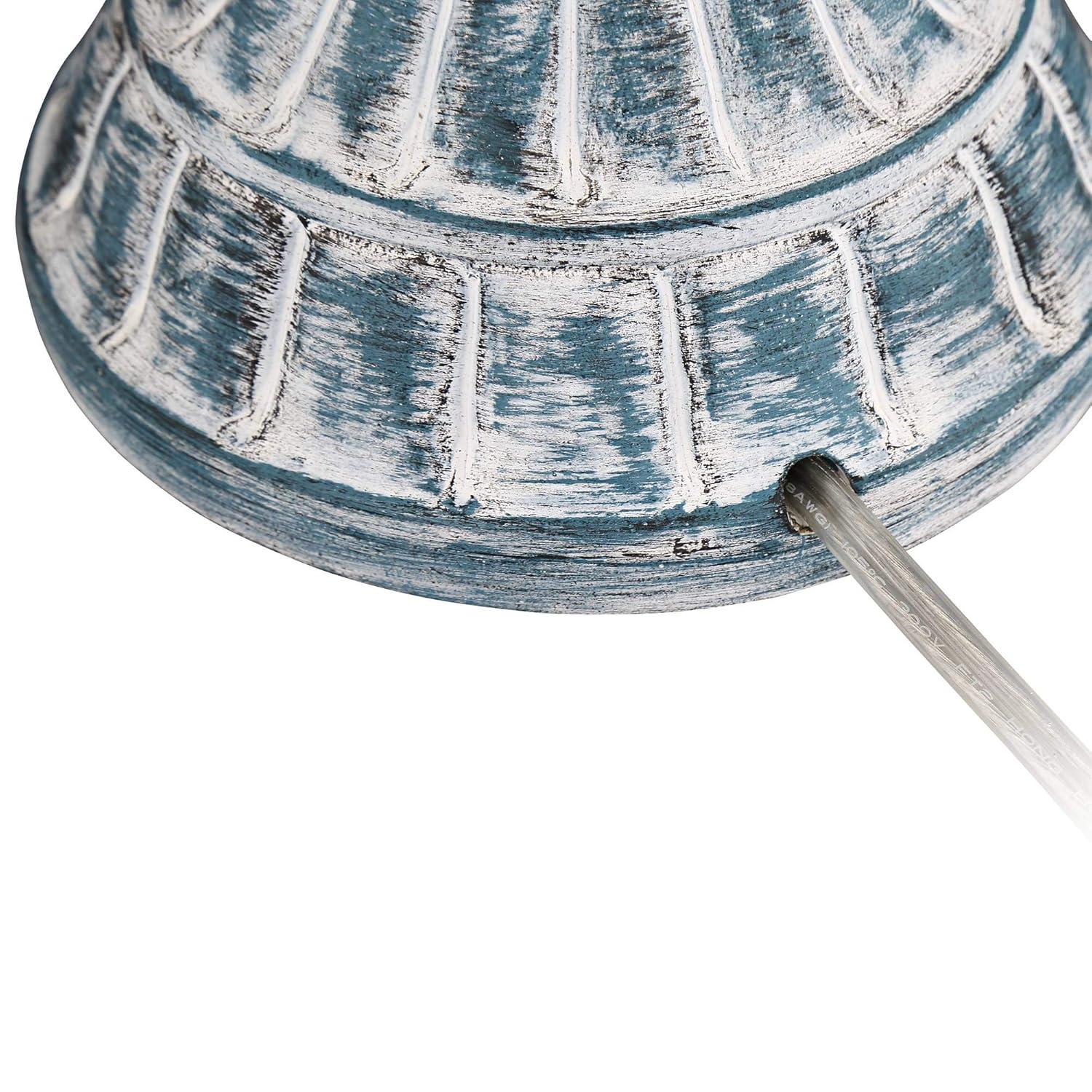 Regency Hill Tanya Traditional Table Lamps 26 1/2" High Set of 2 Blue Washed Tapered Drum Shade for Bedroom Living Room Bedside Nightstand Office Kids