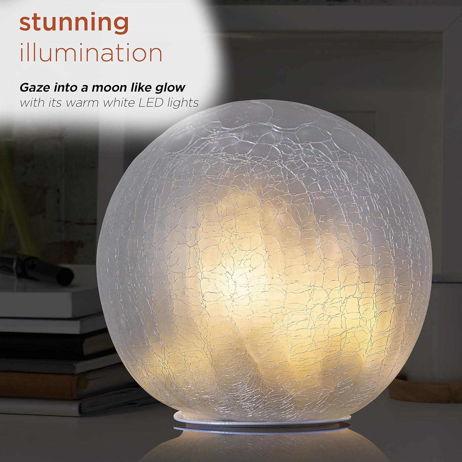 Luminous 7" White Glass LED Gazing Globe for Indoor/Outdoor Decor