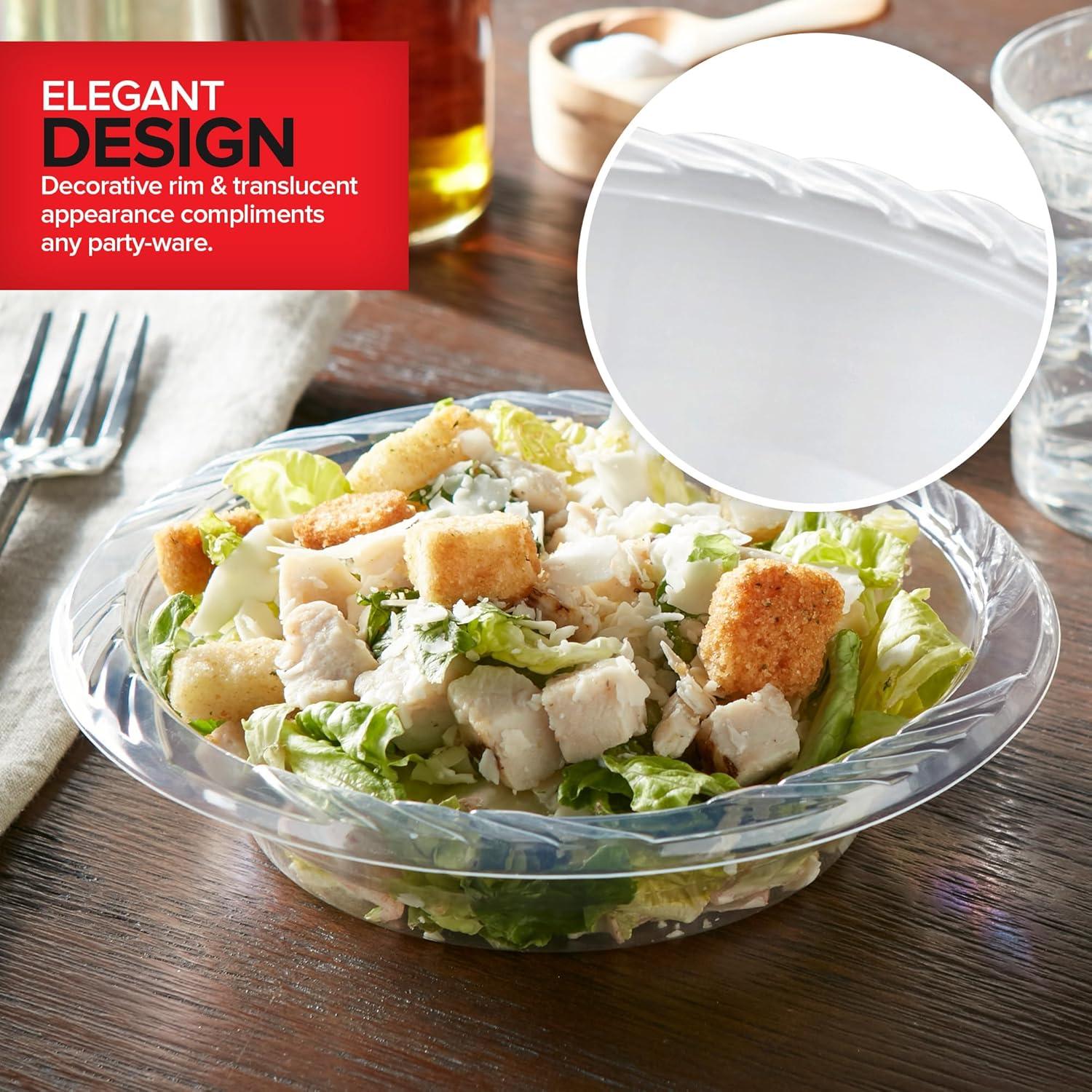 Elegant Clear Disposable Plastic Bowls for Parties, 18 oz, 240 Count