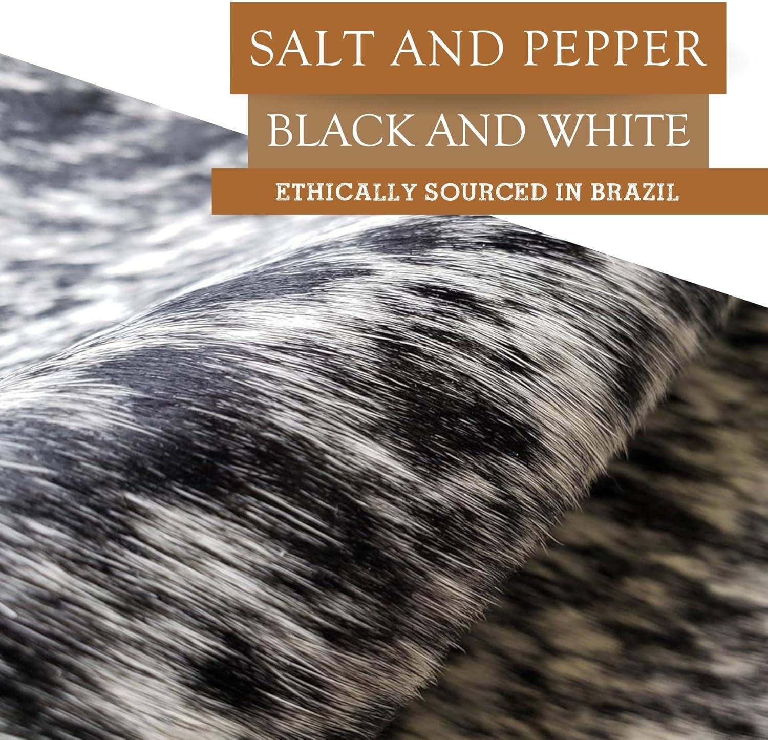 Salt and Pepper Black and White Cowhide Rug 6ft x 7ft 180cm x 210cm