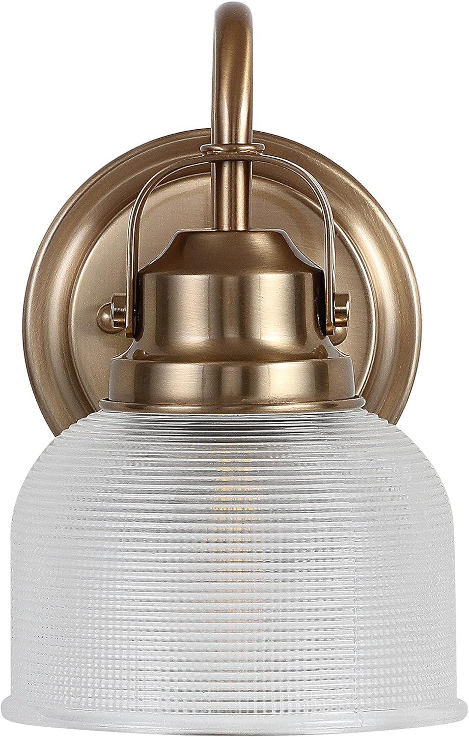 Virginia 5.75" Gold Brass LED Vanity Light with Clear Glass Shade