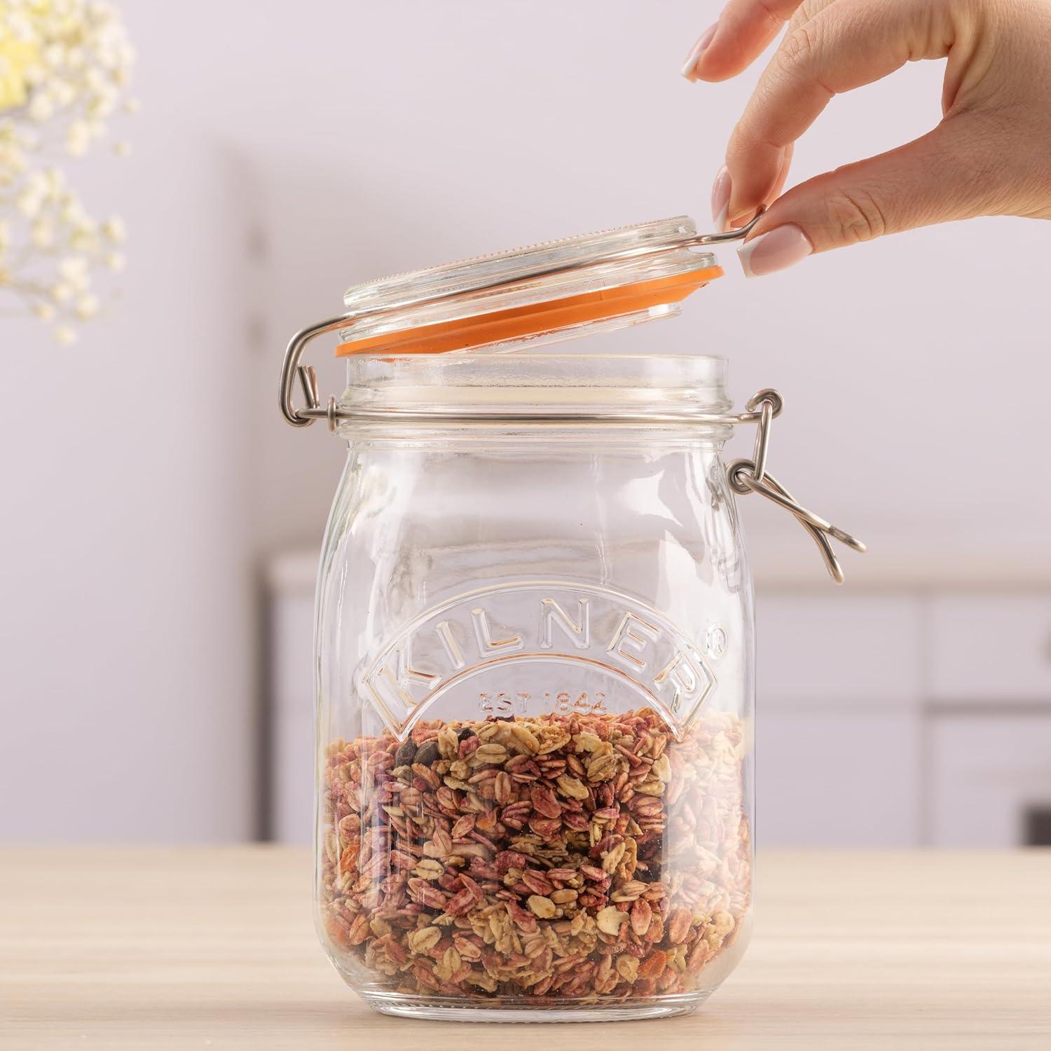 Kilner Round Clip Top Jar, 34-Fl Oz, 1 L