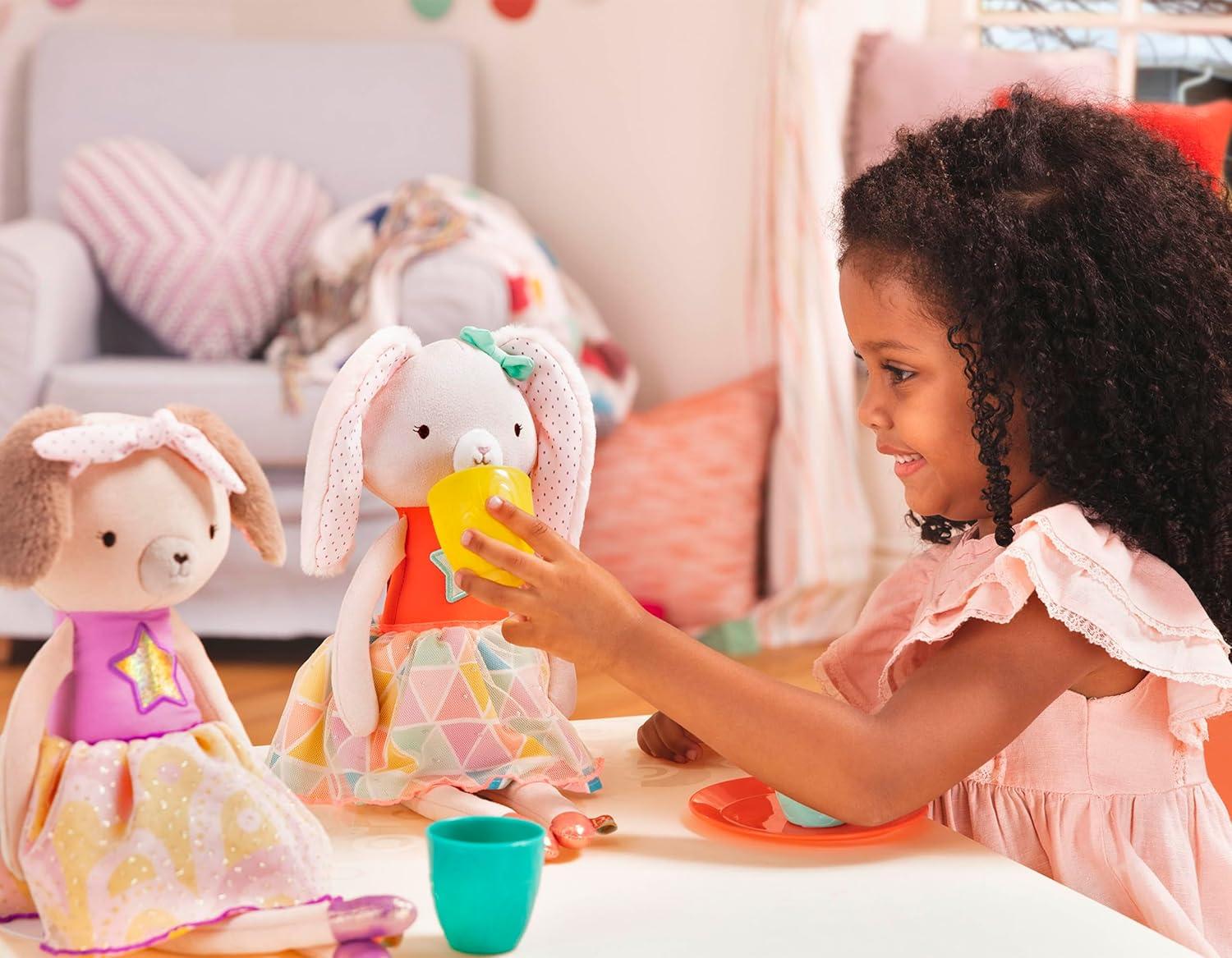 B. toys- B. softies- 15" Plush Bunny- Soft Stuffed Animal for Baby, Toddler, – Orange & Pastel Outfit- Washable Rabbit- Tippy Toes- Becky Bunny- 0 Months +