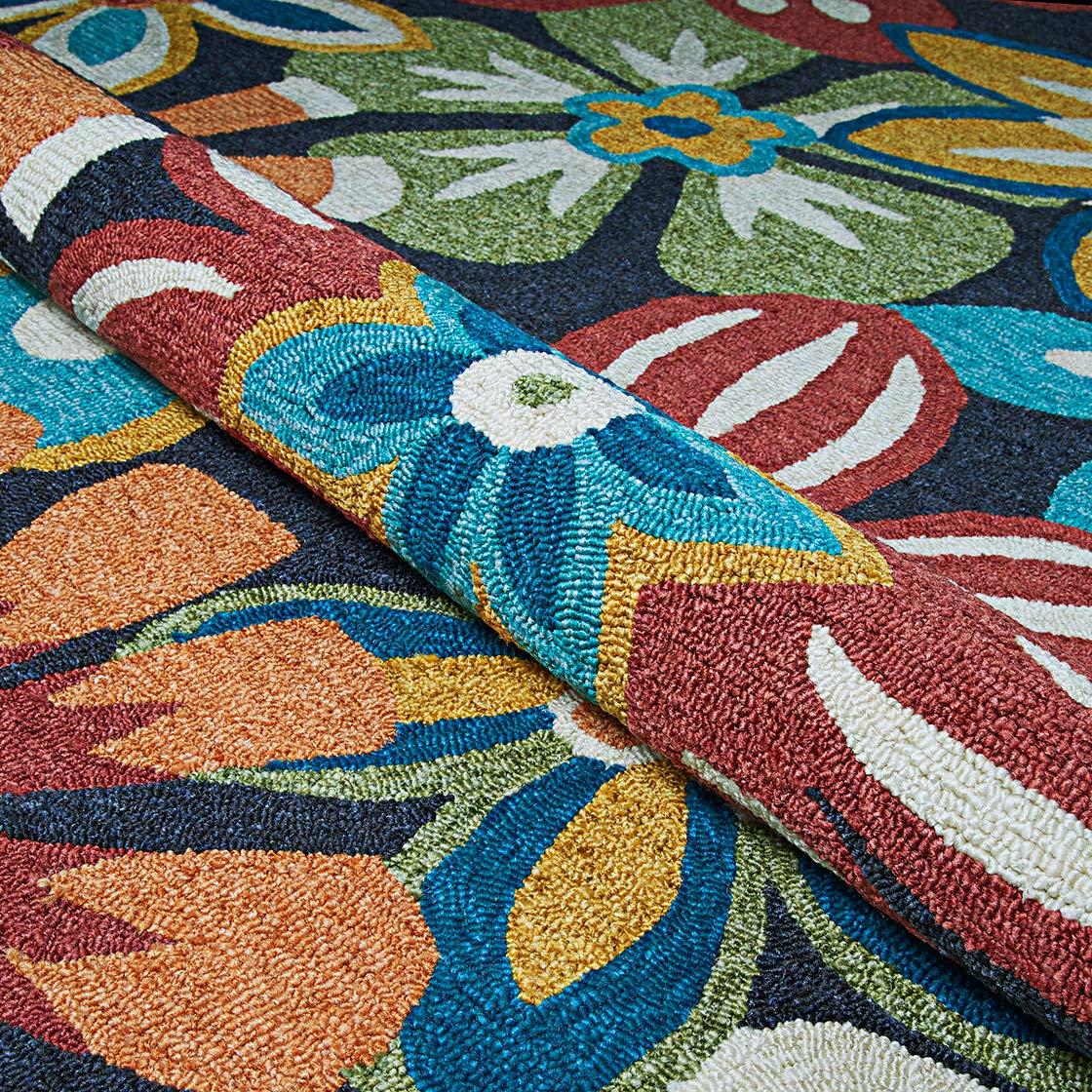 Couristan Covington Geranium, Navy-Multi Round Rug
