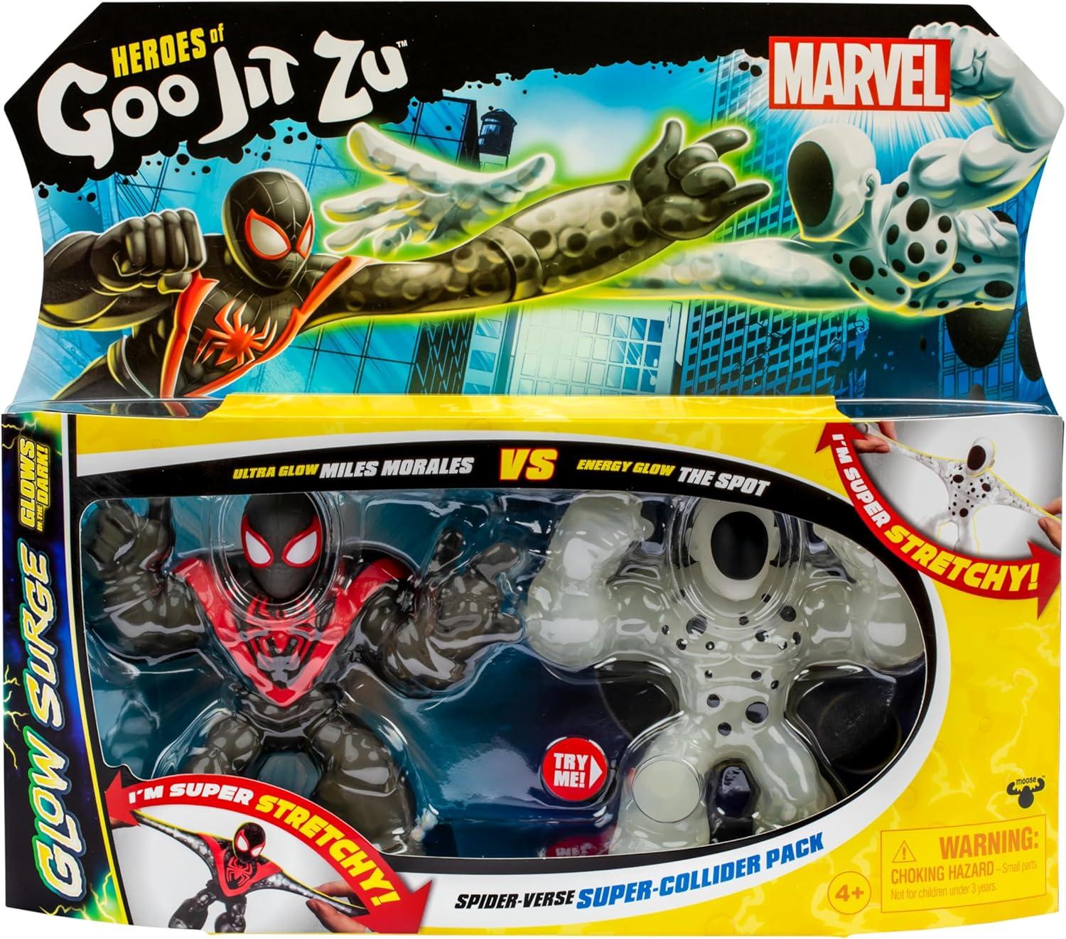 Heroes of Goo Jit Zu Marvel GLOW SURGE Miles Morales Versus Energy Glow The Spot,  Ages 4+