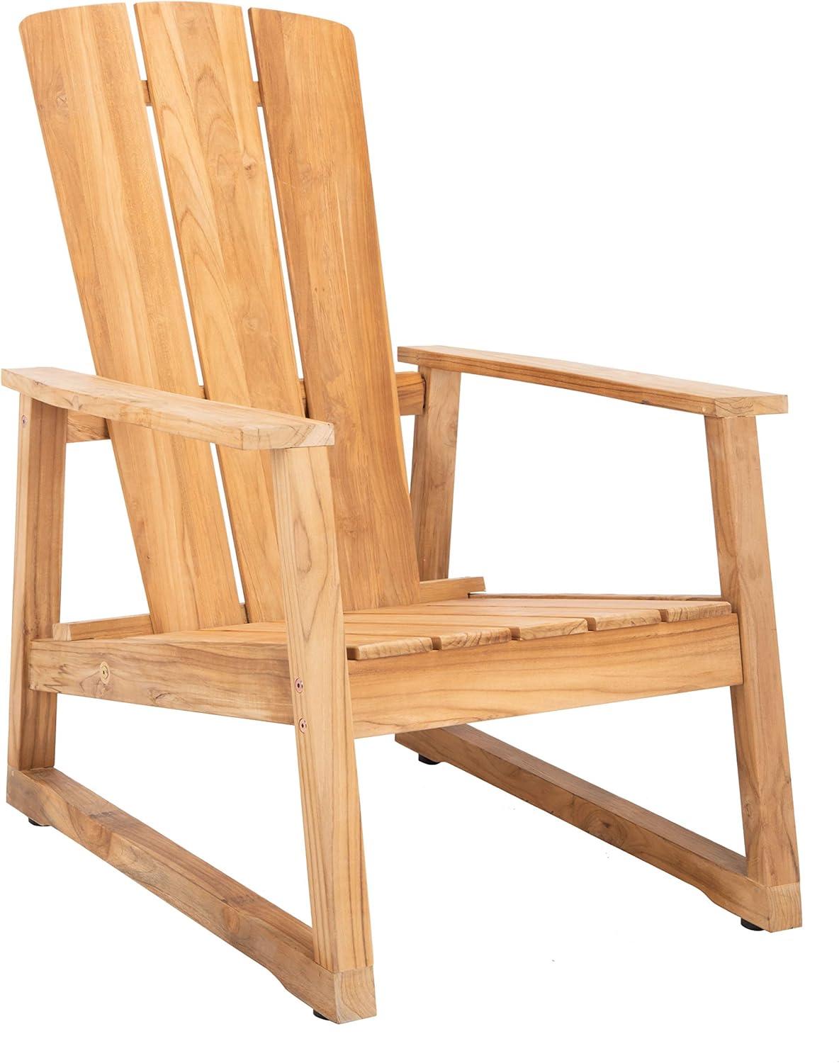 SAFAVIEH Couture San Juan Brazilian Teak Adirondack Chair, Natural