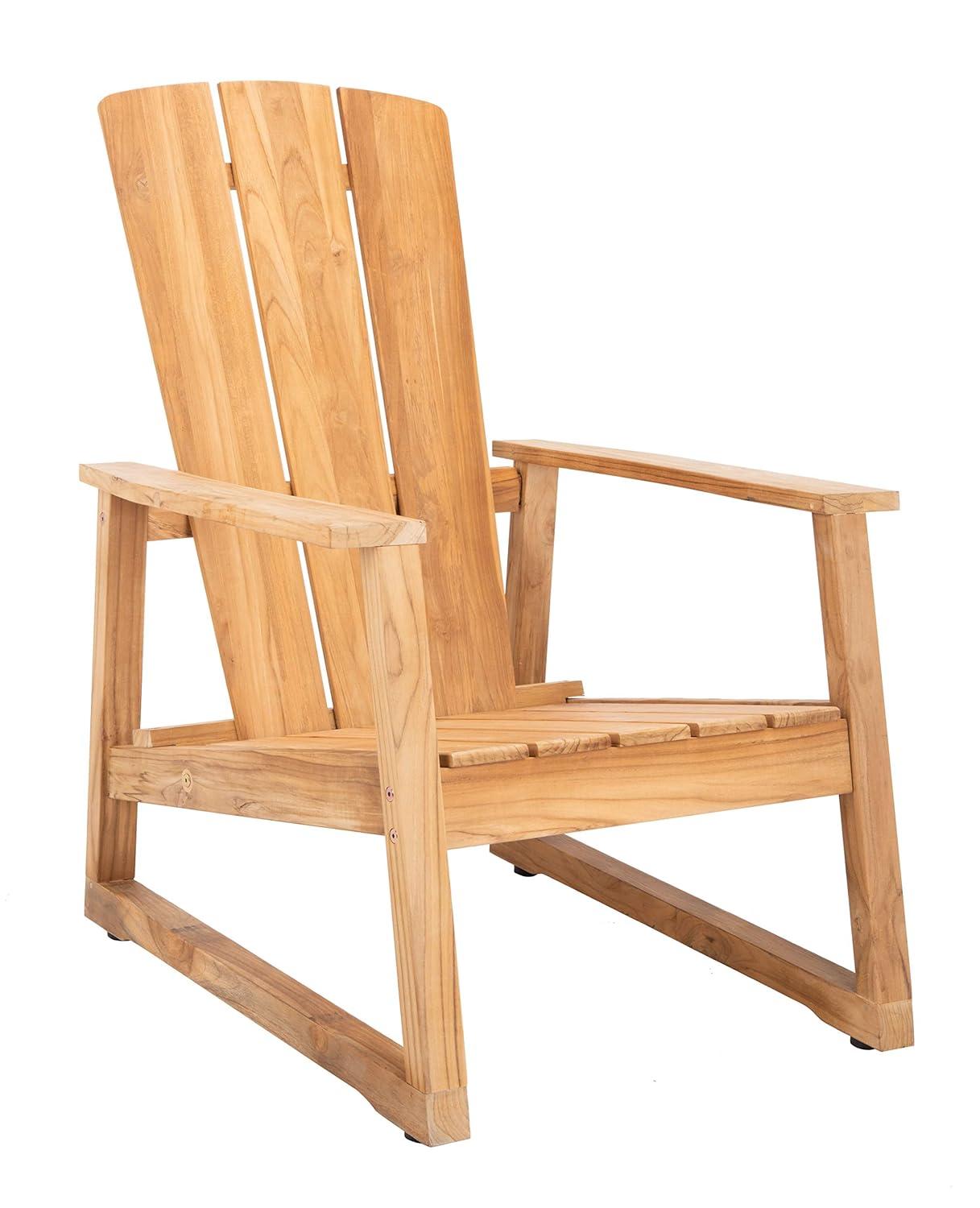 SAFAVIEH Couture San Juan Brazilian Teak Adirondack Chair, Natural