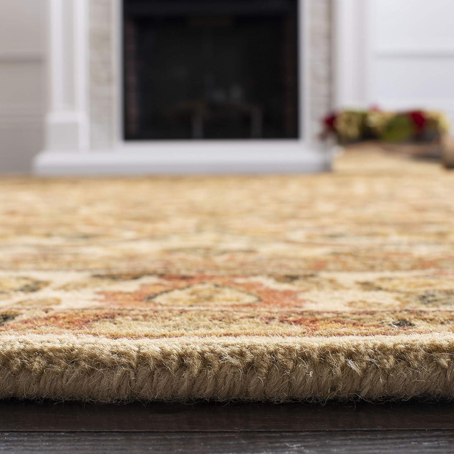 Gold Handmade Tufted Wool 4' x 6' Area Rug