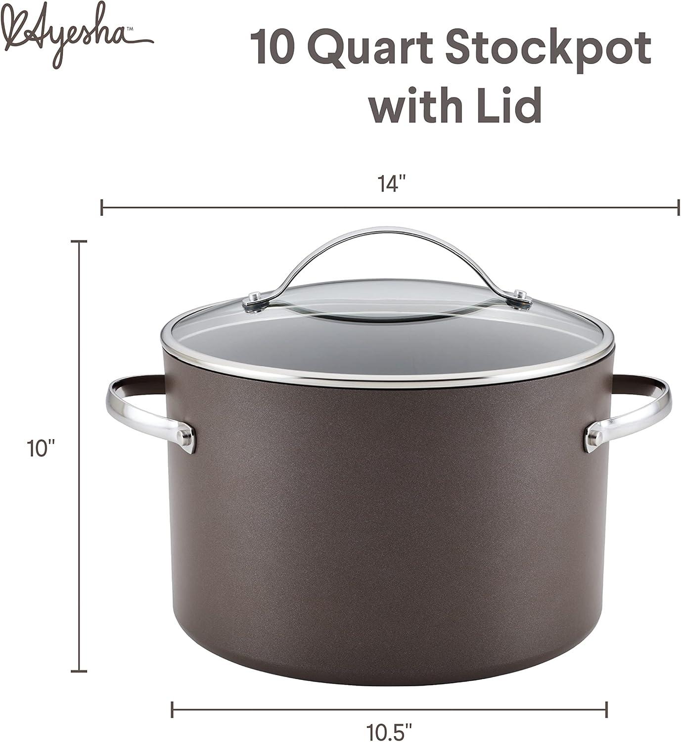 Charcoal 10-Quart Nonstick Aluminum Stockpot with Lid