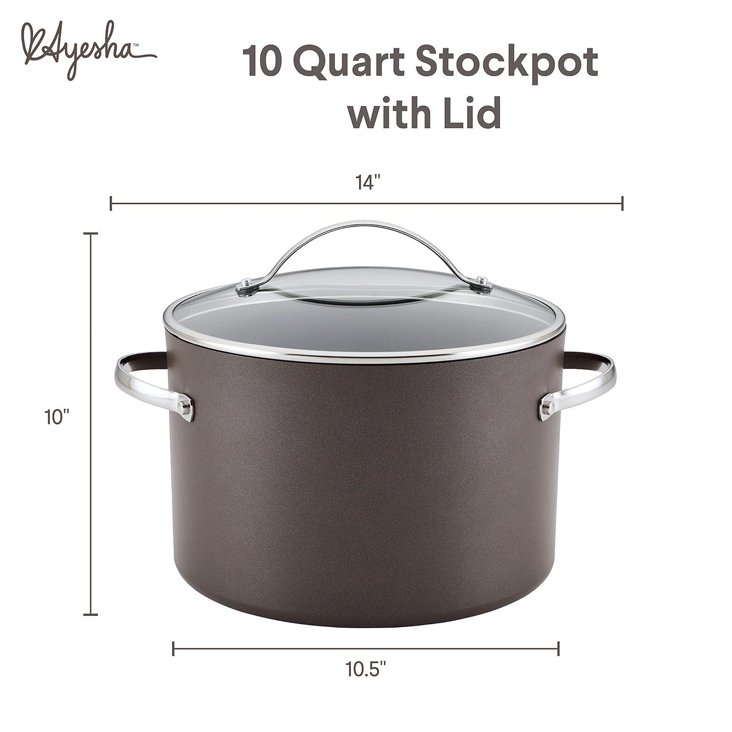 Ayesha Curry Professional Hard Anodized Collection Nonstick Stockpot Saucepot with Lid, Charcoal & Reviews | Wayfair
