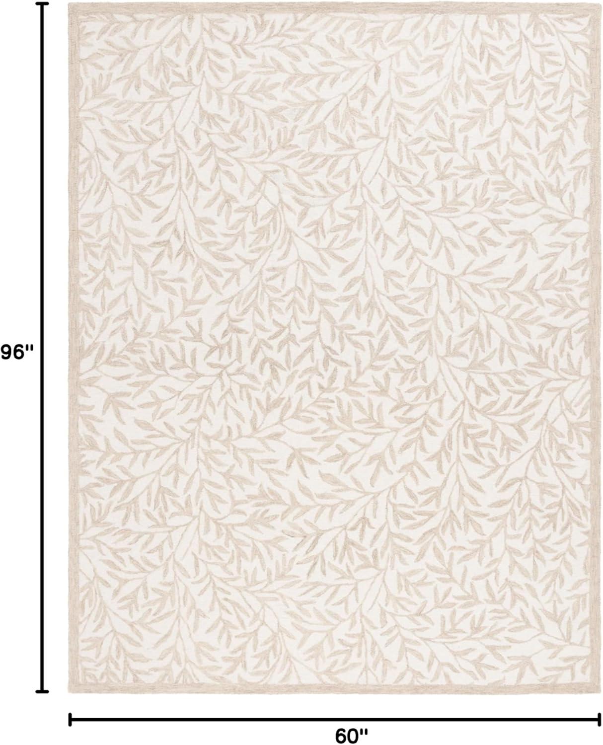 SAFAVIEH Martha Stewart Jardin Floral Area Rug, Ivory/Beige, 5' x 8'