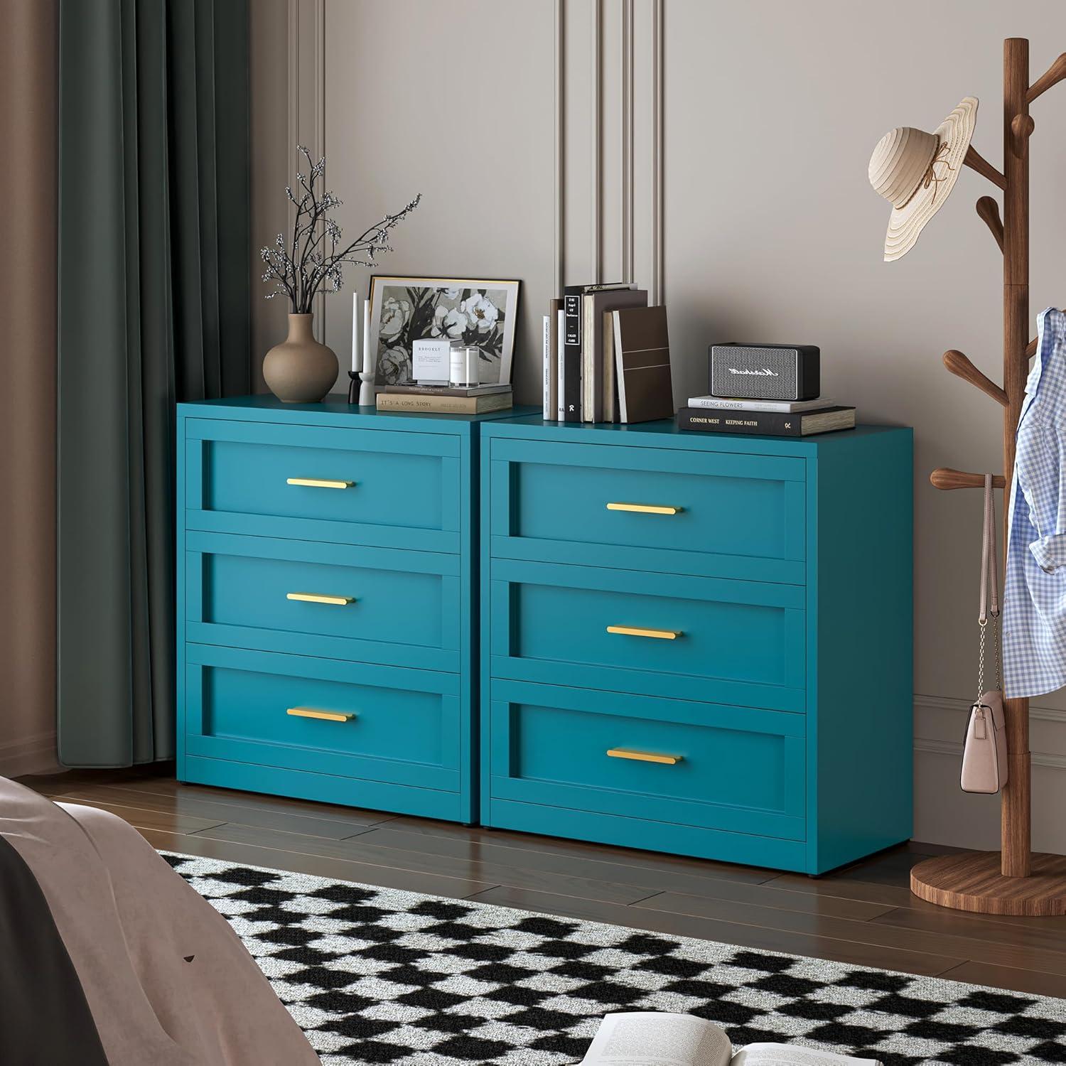 Mercer41 Metal 3 Drawer Dresser For Bedroom