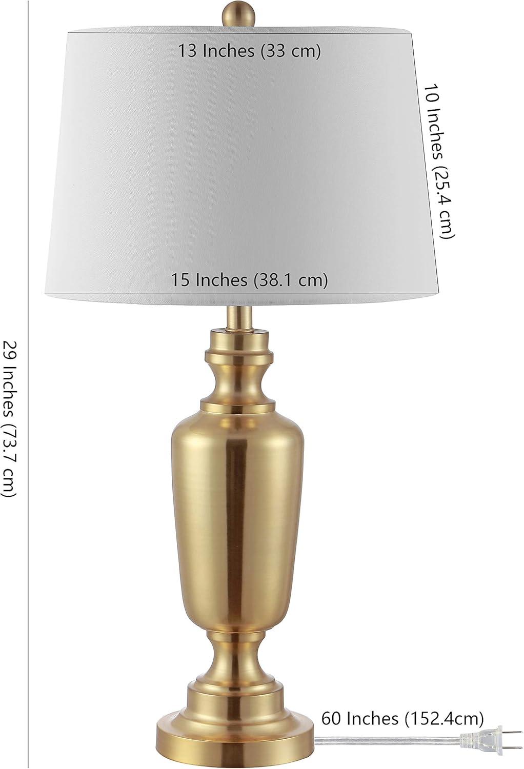 Ezra Brass and White Iron 28" Table Lamp