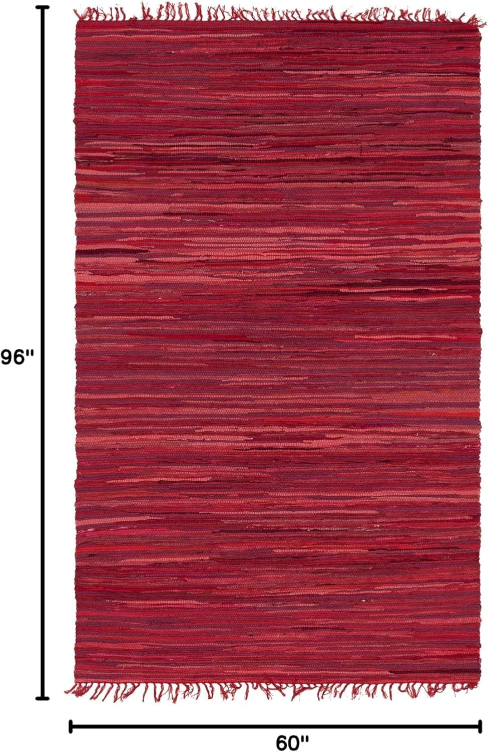 Unique Loom 5' 0 x 8' 0 Striped Chindi Cotton Rectangle Area Rug