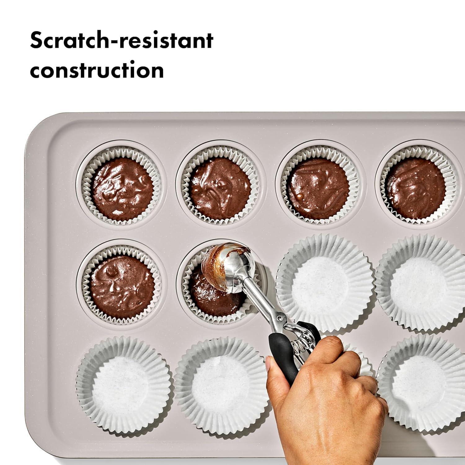 OXO Good Grips Non-Stick Pro Ceramic Coated Metal Bakeware 12 Cup Muffin Pan – Biscuit