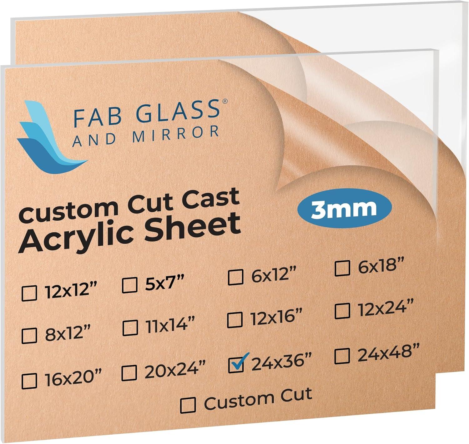 Clear Acrylic Sheet 24" x 36" Pack of 2 for DIY Projects