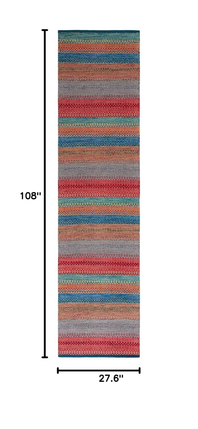 Kilim KLM475 Hand Woven Runner Rug - Blue/Red - 2'3"x9' - Safavieh.