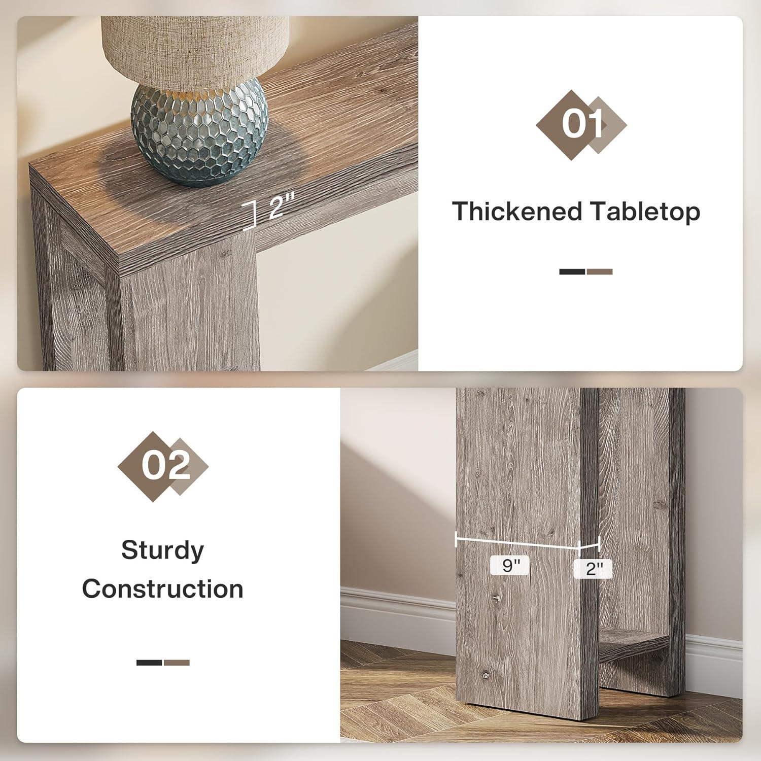 Millwood Pines 70.9" Console Table For Entryway, Farmhouse Wood Sofa Couch Tale
