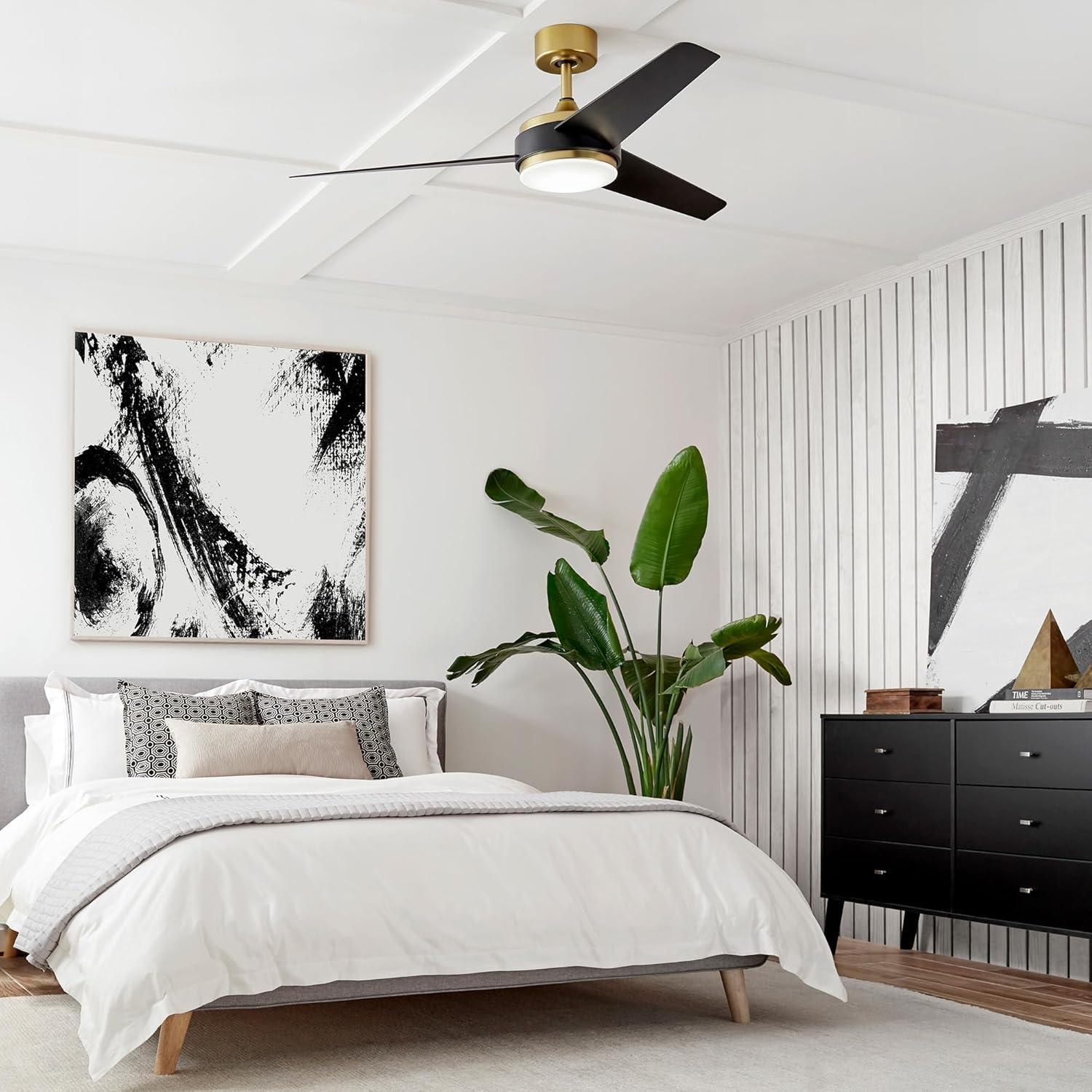 WAC Limited Fans 54" Mod 3 - Blade Outdoor/Indoor Smart Ceiling Fan with Remote Control and Dimmable LED Light Kit Included, Works With Google Assistant, Amazon Alexa, iOS And Android APP
