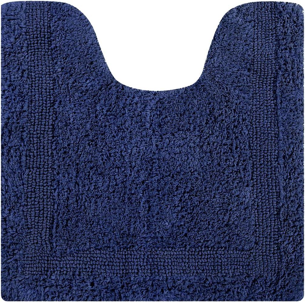 Better Trends Lux 100% Cotton Tufted Solid Reversible Bath Rug 20" x 20" Contour - Navy