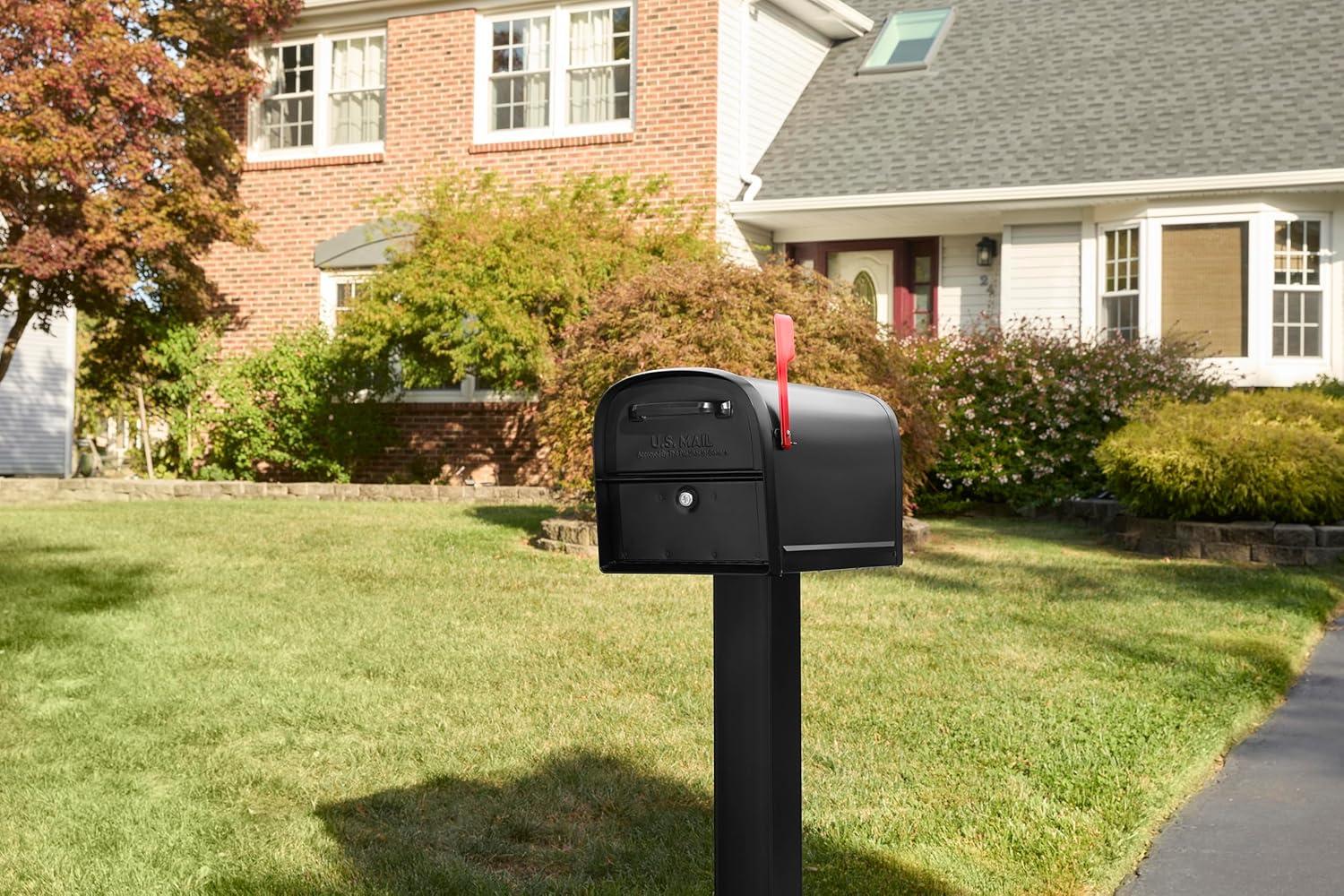 Architectural Mailboxes 6300 Oasis 360 Post Mount Locking Drop Mailbox - Black