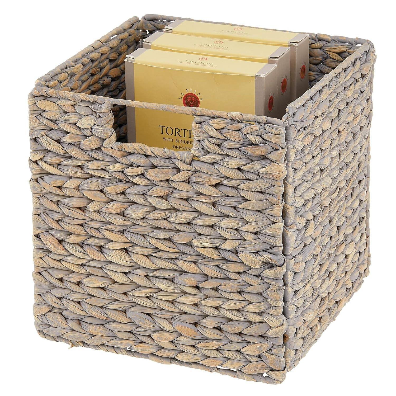 mDesign mDesign Woven Hyacinth Kitchen Storage Organizer Basket Bin