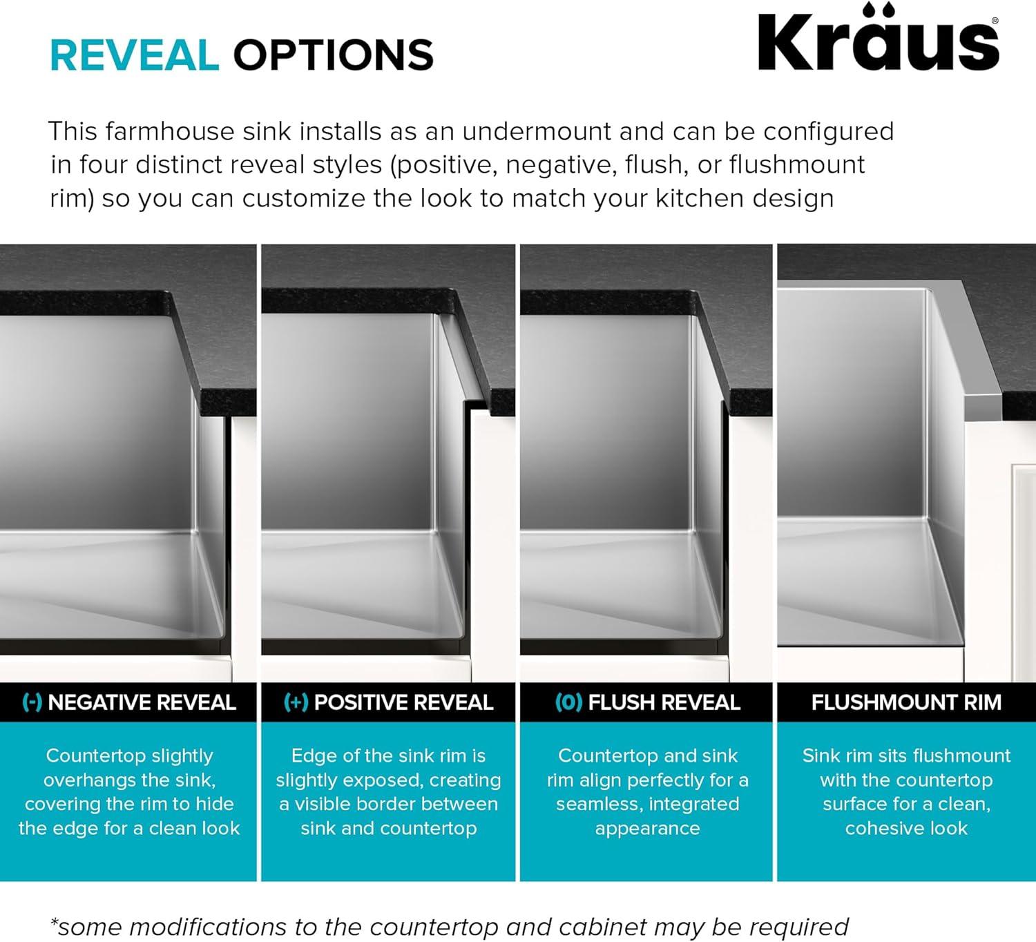 KRAUS Standart Pro Apron Front Farmhouse 16 Gauge Single Bowl Stainless Steel Kitchen Sink