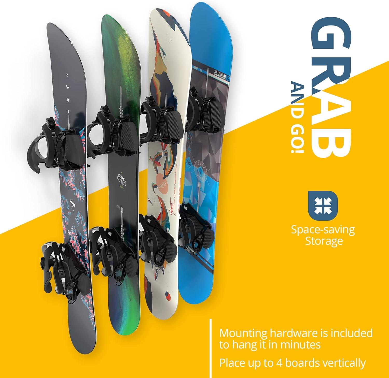 Crymble Steel Wall Mounted Adjustable Multi-Use Ski/Snowboard Rack