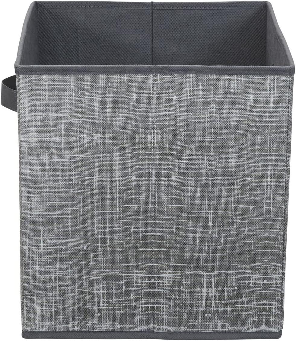 Household Essentials 2pc 12" x 13" Fabric Storage Bin Set Gray: Handcrafted, Folds Flat, Fits 13 Inch Cube Storage System