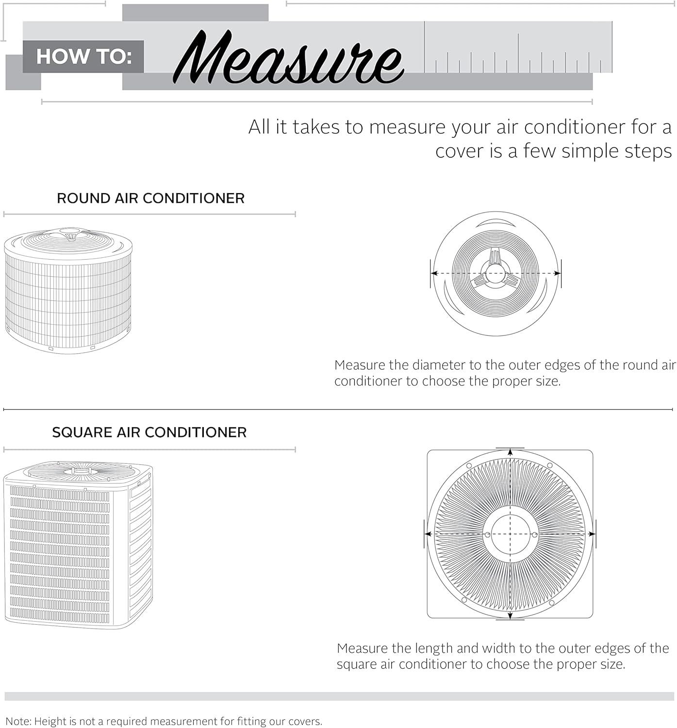 Beige and Brown Water-Resistant Square Air Conditioner Cover