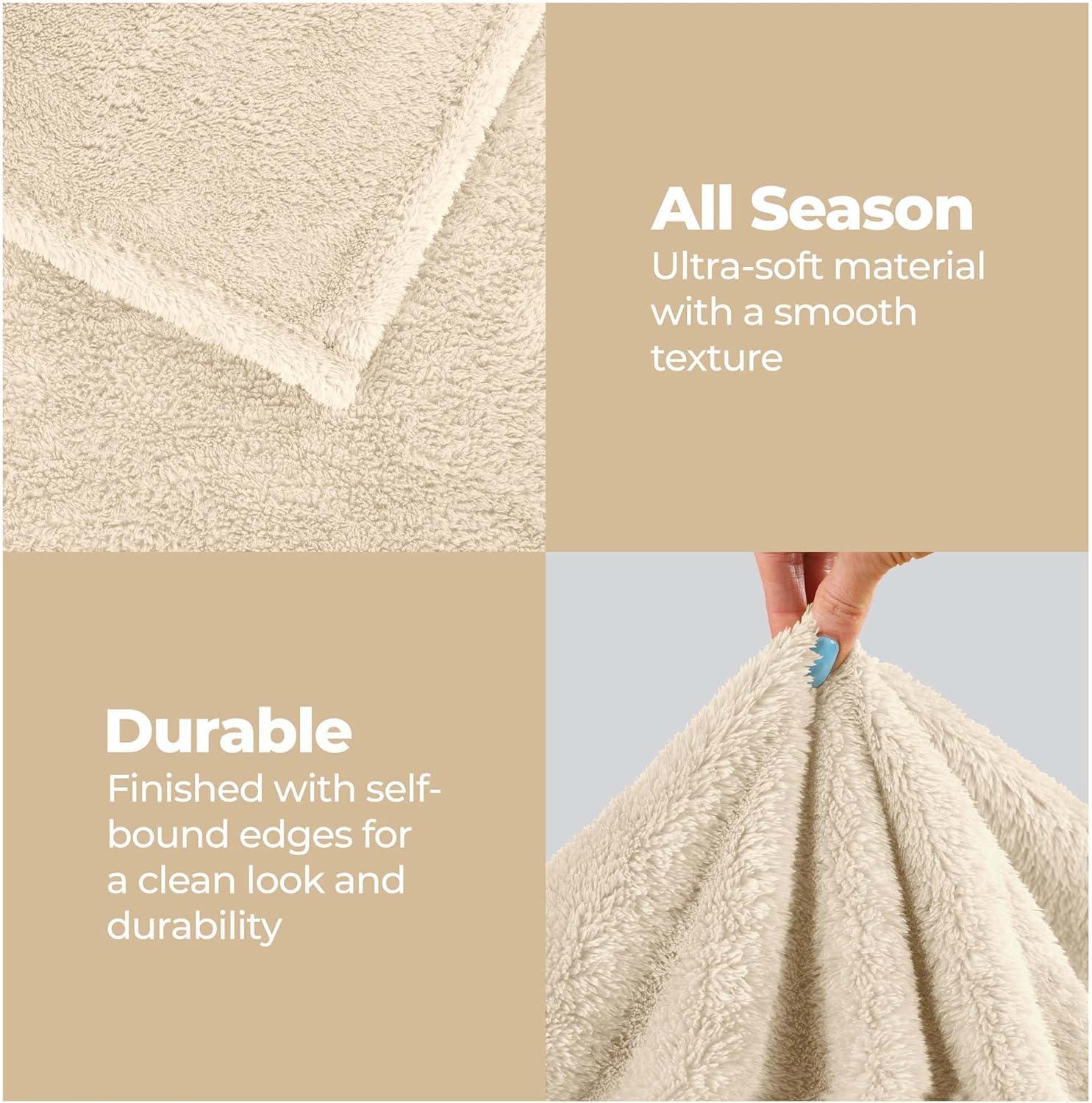 Superior Superior Solid Polyester Reversible All-Season Fleece Throws Blanket