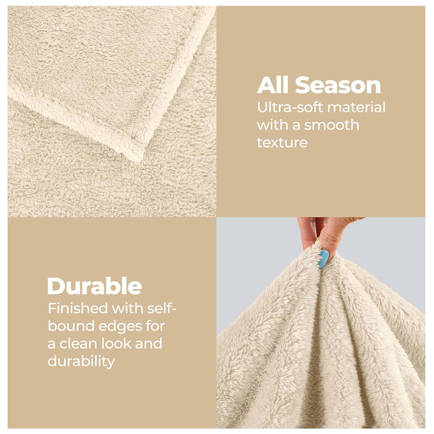 Superior Superior Solid Polyester Reversible All-Season Fleece Throws Blanket