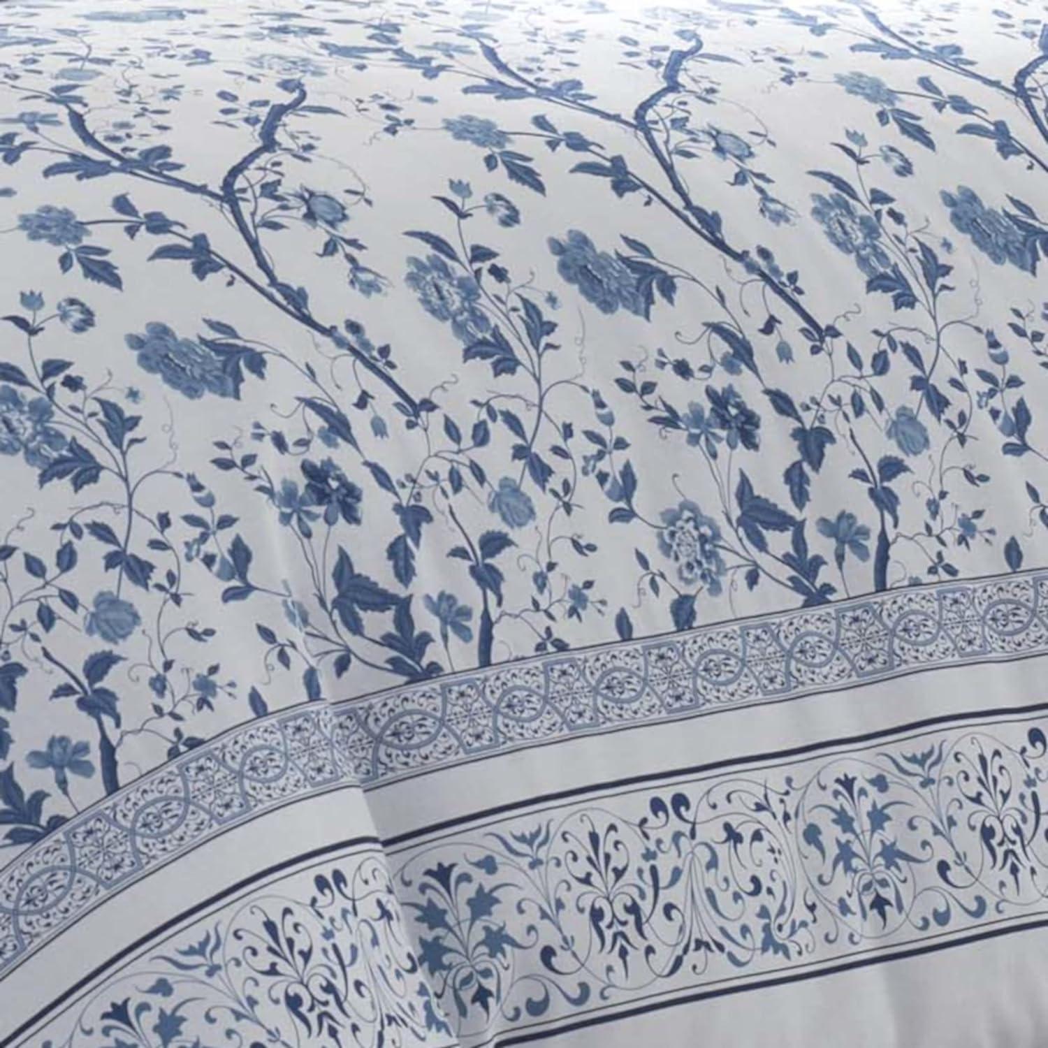 Charlotte Blue Cotton Twin Reversible Comforter Set