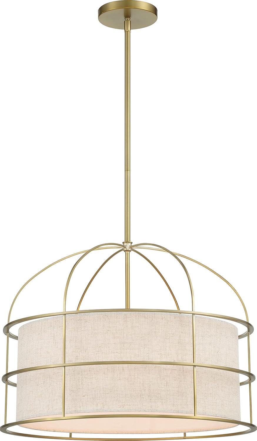 2155-695-Minka Lavery-Gateway Park - 5 Light Convertible Pendant-15 Inches Tall and 20 Inches Wide-Soft Brass Finish