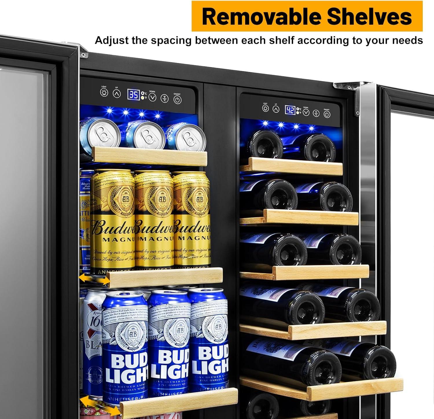 24 Inch Stainless Steel Dual Zone Wine and Beverage Cooler